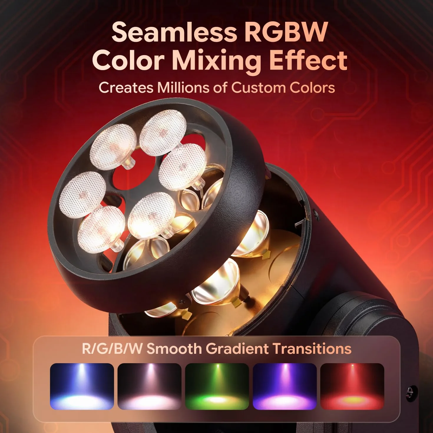Lira LED Luce Palco Mobile 30W con Telecomando, Wash Gioco di Luce Serata 6 LED RGBW Mini Luce Festa DMX512 Effetto Fascio Controllo del Suono per DJ Discoteca Bar Concerto 2PCS