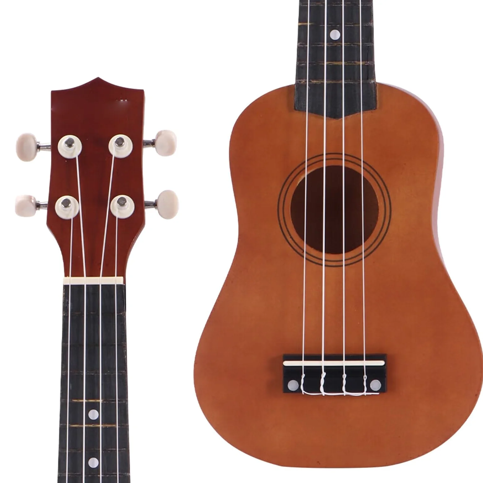 Ukulele Per Principianti Ukulele In Legno Massello Per Principianti Adulti E Mini Chitarra Da 21 Pollici Per Studio Autonomo(Black)