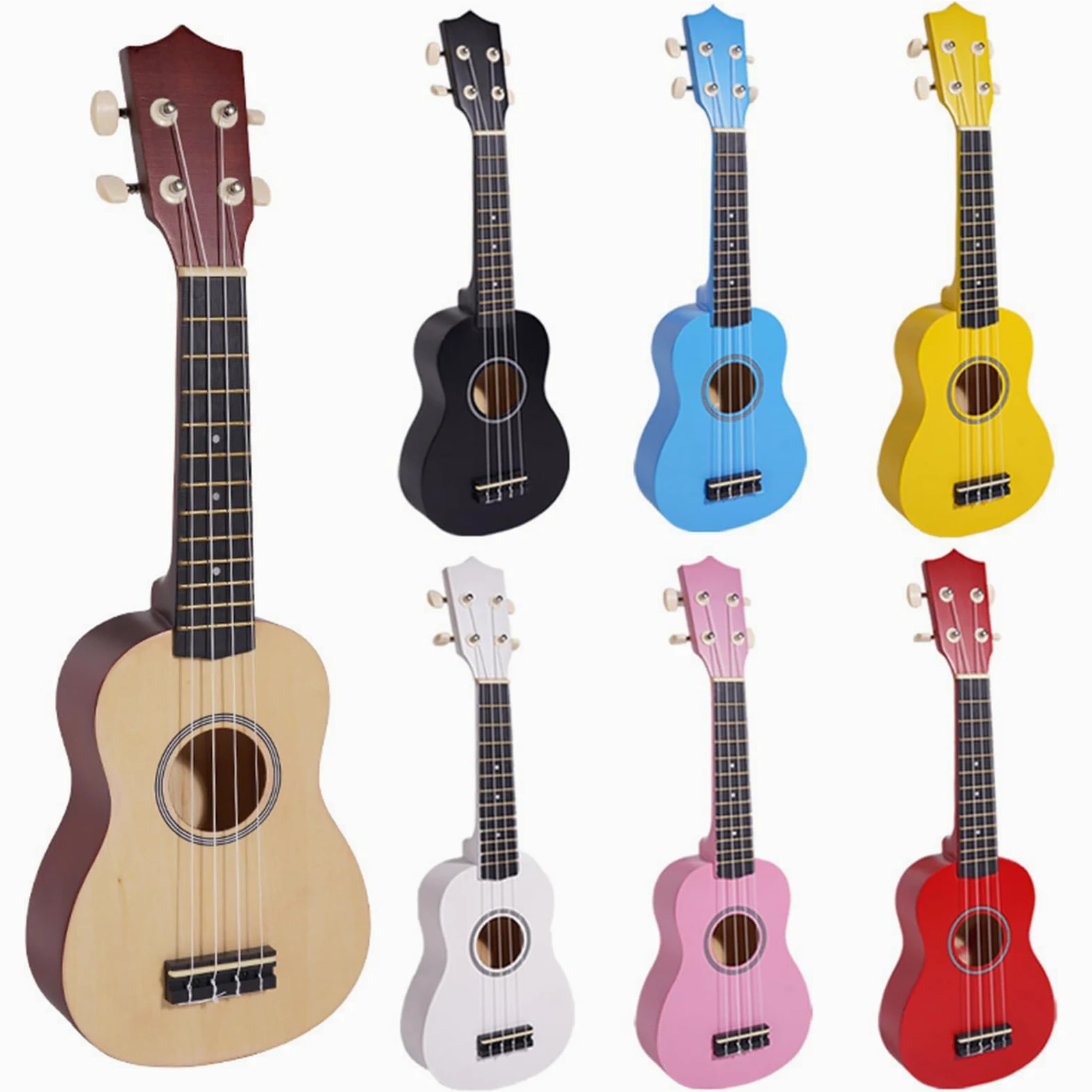 Piccolo ukulele per principianti da 21 pollici giocattolo musicale portatile scuola musica classe ukulele struttura in legno per principianti e musica
