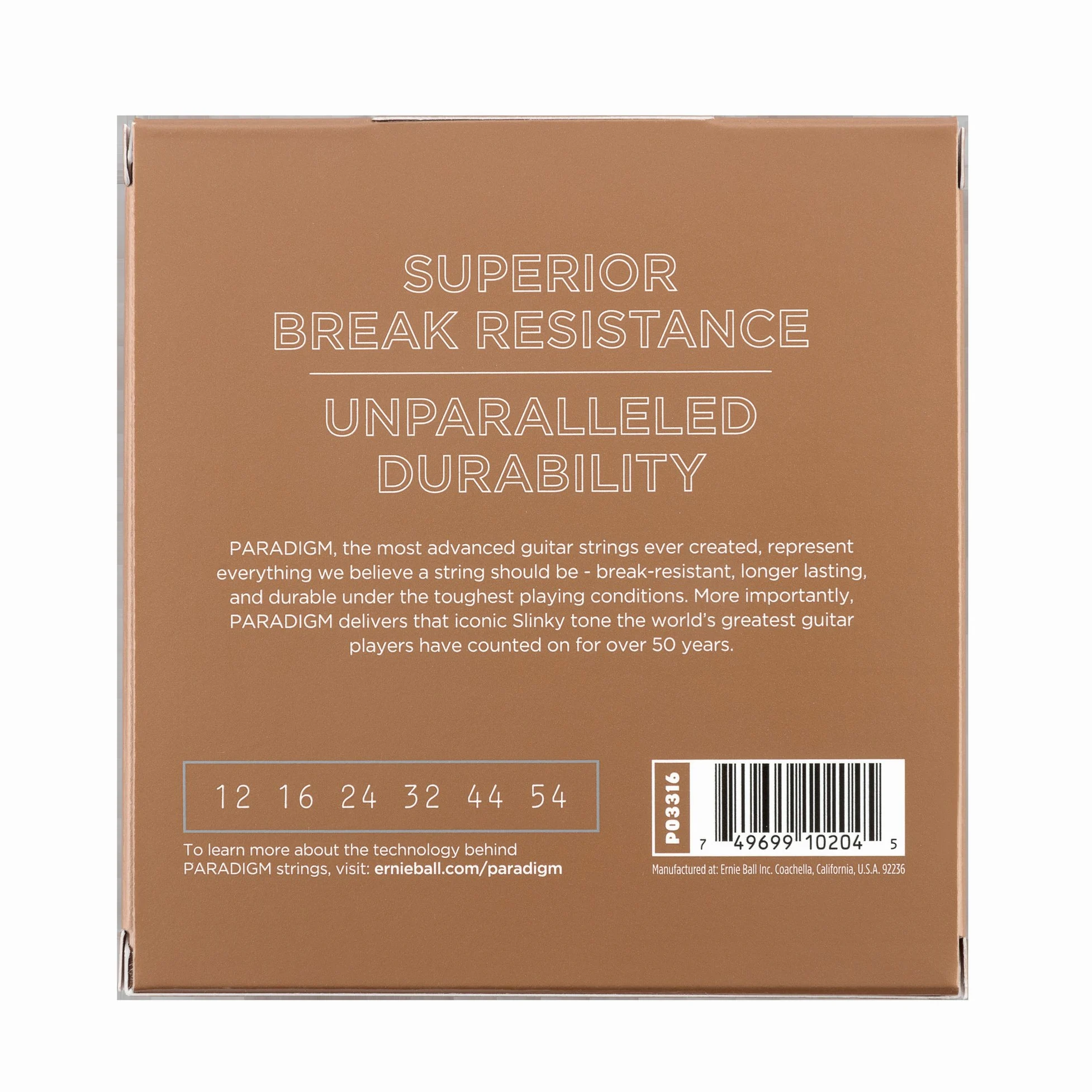 Ernie Ball, Paradigm Medium Light Phosphor Bronze, Corde per chitarra acustica, confezione da 3, diametro 12-54