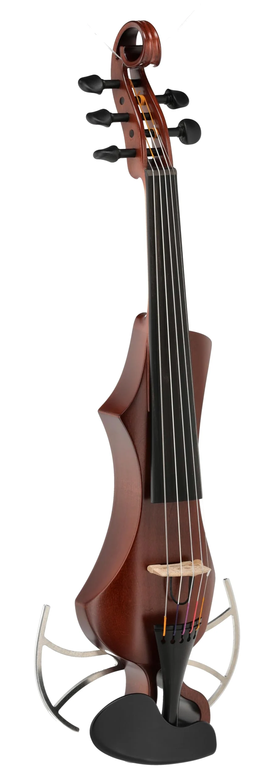 Violino elettrico GEWA, violino elettronico, Novita 3.0 rosso-marrone con adattatore per poggiaspalla, 5 corde