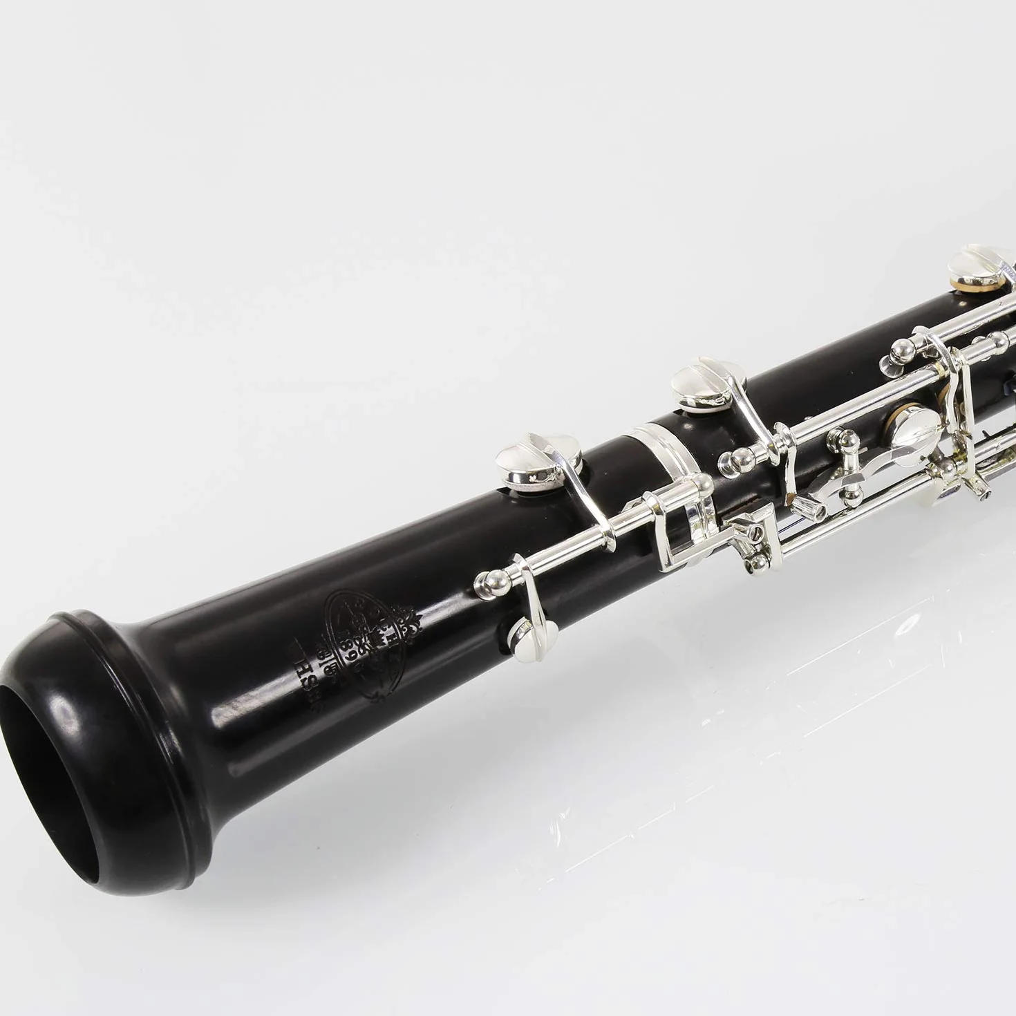 Rochix Oboe WHS36 - Oboe professionale con corpo in legno di ebano placcato argento, tono C semi-automatico, con 2 ance, 1 panno per la pulizia, 1 tampone per oboe, 1 poggia pollice, 1 custodia e