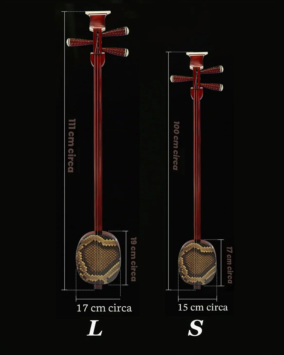 Chitarra Tradizionale Cinese a 3 Corde Sanxian, Strumento Cinese per Principianti, artisti Black S