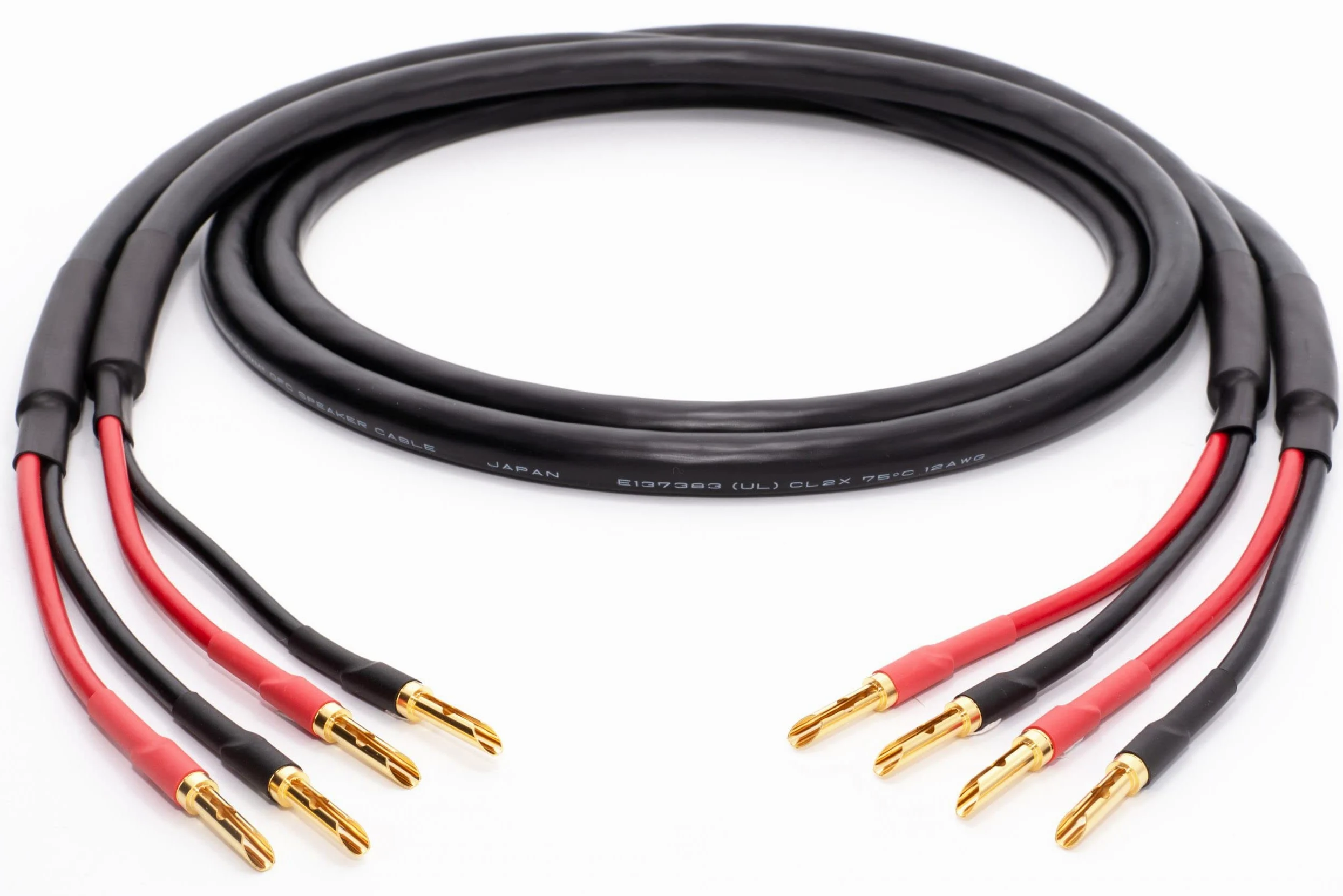 enoaudio Mogami 3103 (L,R) Coppia di cavi per altoparlanti ad alta definizione, oro 24 K, T8, spina a banana, 3 m
