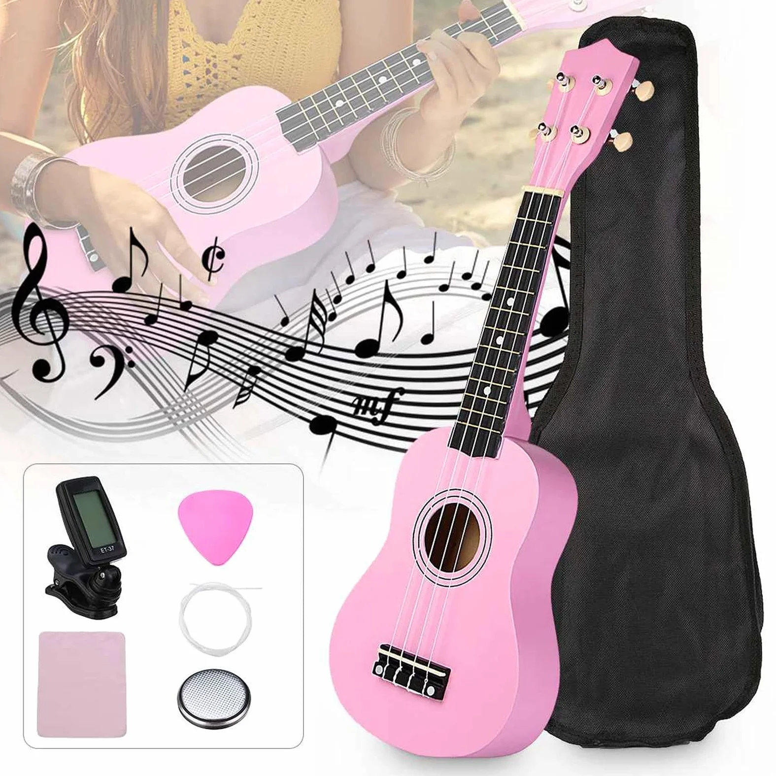 Ukulele 21 Pollici Ukulele Soprano Beginner Ukulele Guitar Mini Ukulele Tenor 4 Corde Legno Ukulele Hawaiian Mini Guitarra Musicla Regali Concerto Ukulele