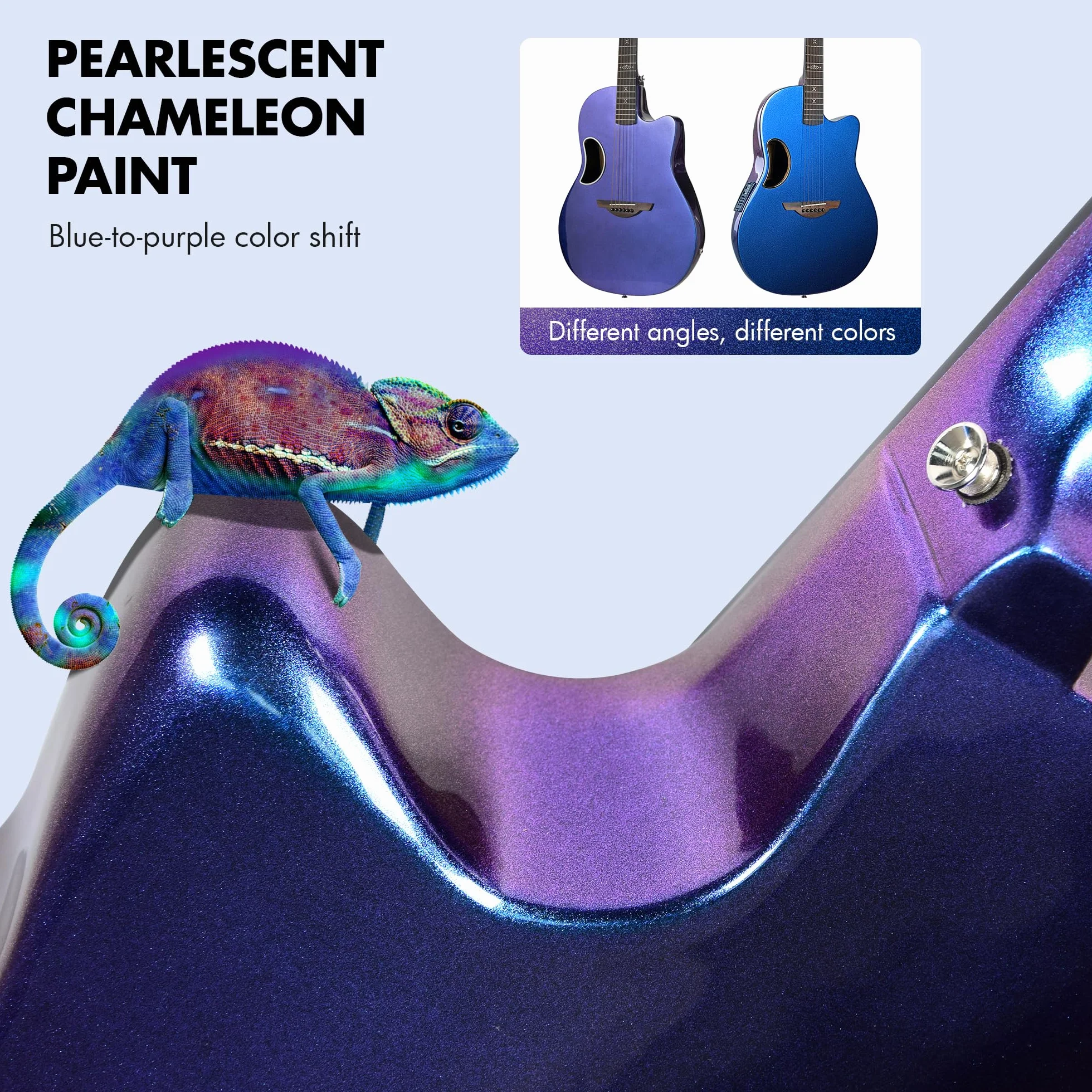CAHAYA Chitarra Elettro-Acustica 41 Pollici: Fibra di Carbonio con Finitura Sfuma Blu-Viola Elegante, Tavola in Abete, Pickup Piezo Integrato, Perfetta per Viaggio e Palco (CCF0396P)