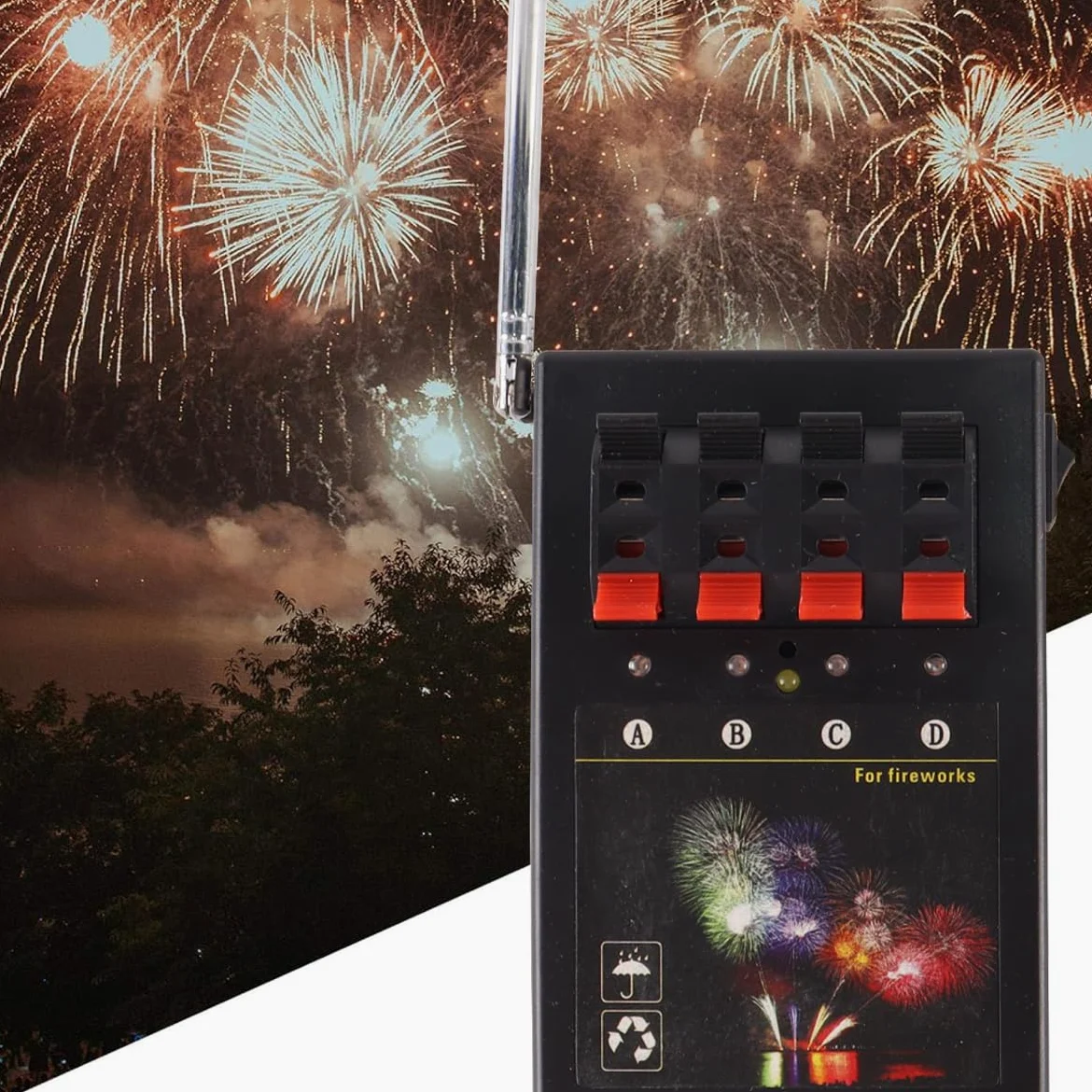 Gorise Sistema di accensione fuochi d'artificio Wireless con Telecomando, accenditore a Ponte, modalità a 4 canali, per Il Controllo di fuochi d'artificio a Terra per Feste, Matrimoni