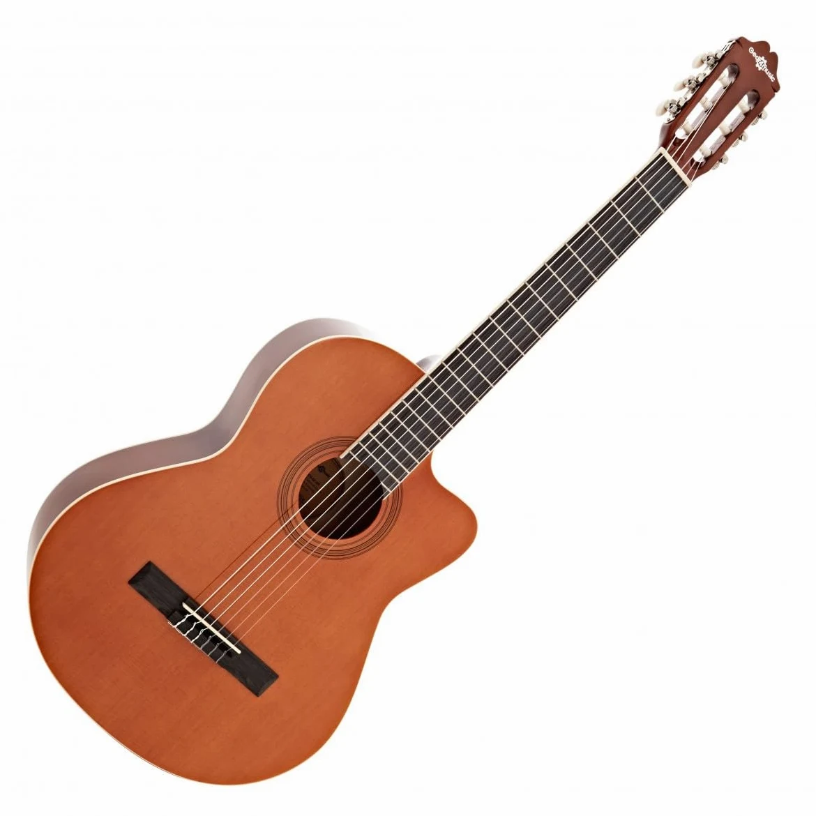 Chitarra classica Deluxe Cutaway Singolo di Gear4music, Naturale | Cutaway Singolo per Accesso ai Tasti Alti, Corpo Abete e Tiglio dal Tono Ricco e Deciso, Corde di Nylon Morbide, Naturale