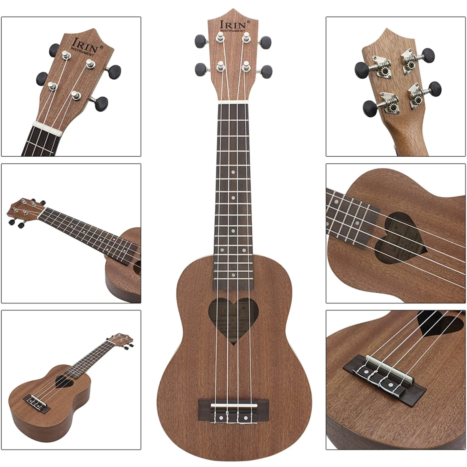 Ukulele da concerto Piccolo Ukulele Hawaiano Chitarra Ukulele in Legno Lucido Strumento Per Principianti Ukulele a 4 Corde