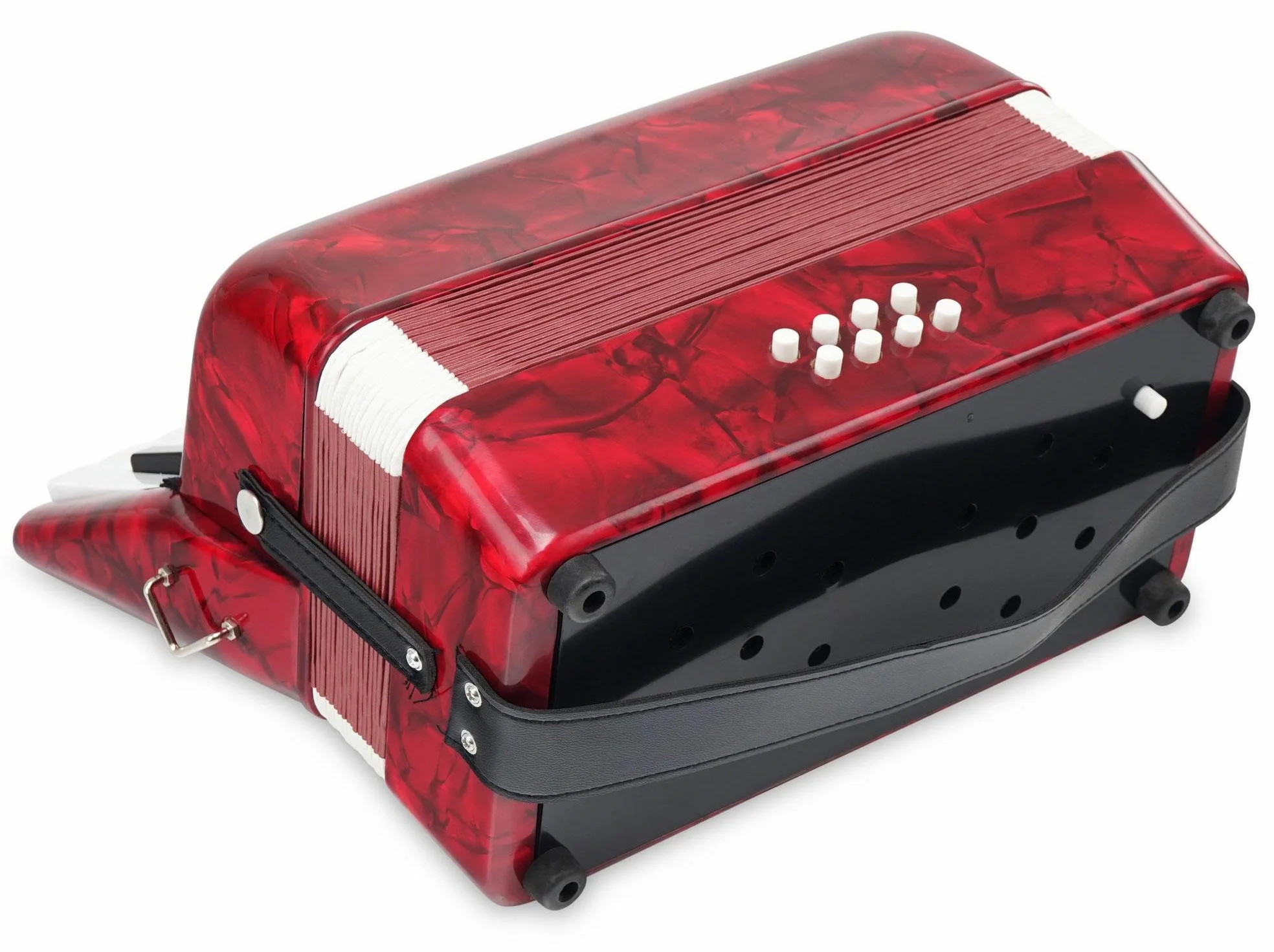 Classic Cantabile Secondo Fisarmonica per Bambini 8 Bass Set Rosso | 22 tasti diatonici, 8 tasti bassi, Peso: 2, 4 kg, Dimensioni (L x P x A in cm): 28, 5 x 16 x 28, Colore: Rosso, Leggio, 15 kg