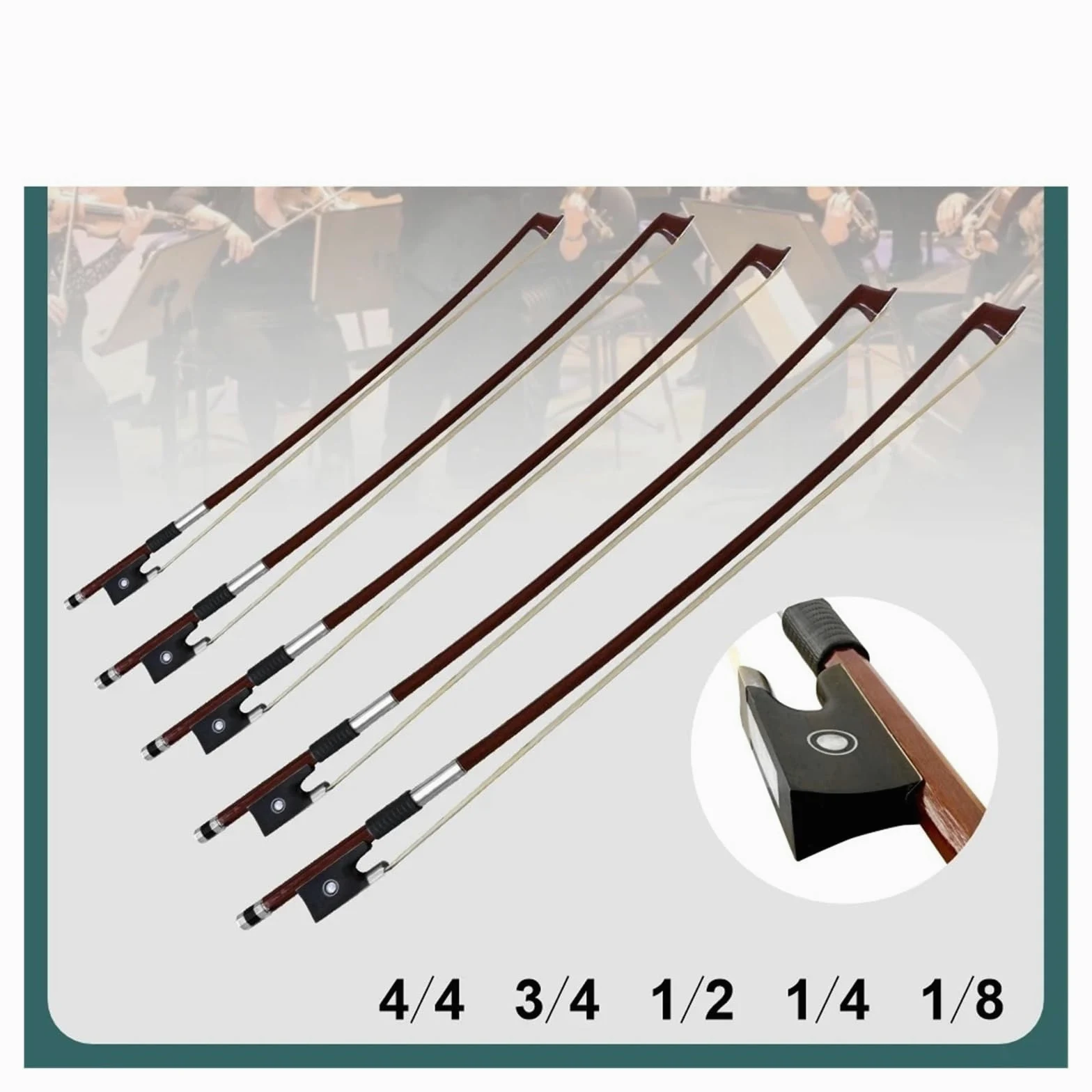 4/4-1/8 Arco for violino Giocatore di violino Studente Accessori for violino Adatto for negozi di violini Scuole di musica for principianti Strumenti musicali(4-4 5PCS)