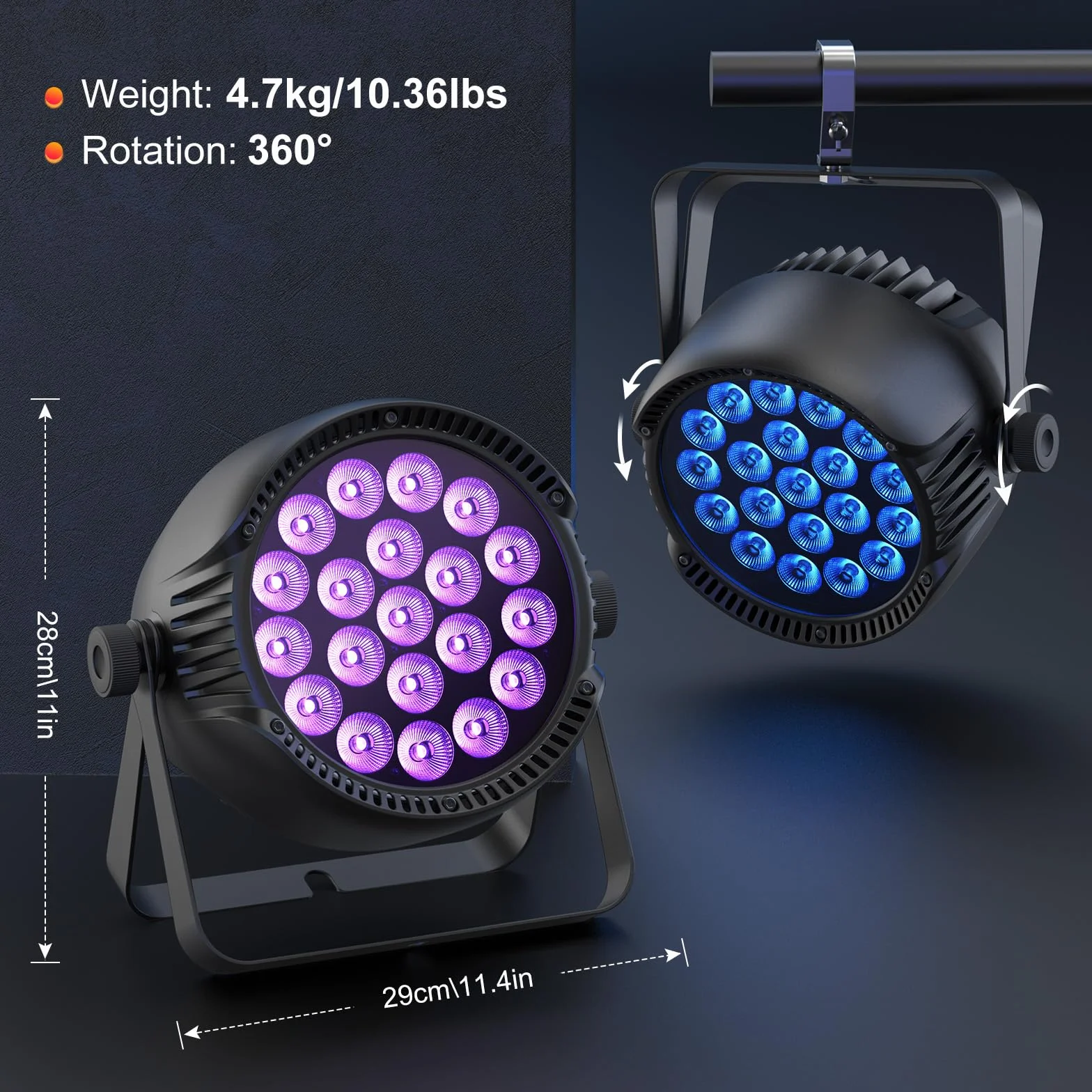 300W Par LED IP65 Impermeabile, Luce da Palco RGBW, Luci Discoteca da Esterno, Luce per Feste, Adatto per Feste all'Aperto e Concerti nei Giorni di Pioggia DJ