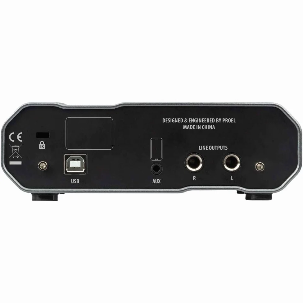 Proel EIKON SBi-PRO - Interfaccia audio USB 2.0 con 2 In & 2 Out, qualità da studio per la registrazione domestica o mobile, lo streaming live o il podcasting
