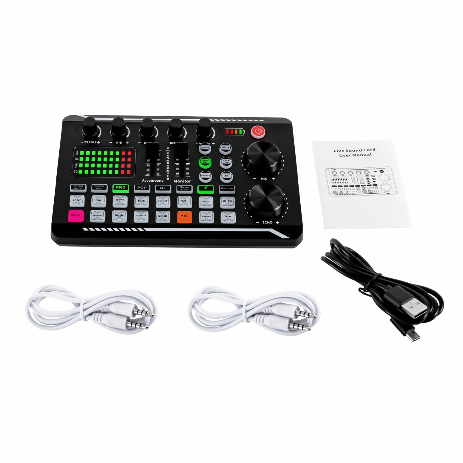 Set di schede audio live F998 Pro scheda audio Bluetooth Audio Interface Mixer Nero Basso Rumore Bluetooth Stereo Audio Mixer per Live Youtube Streaming, PC, studio di registrazione e gaming
