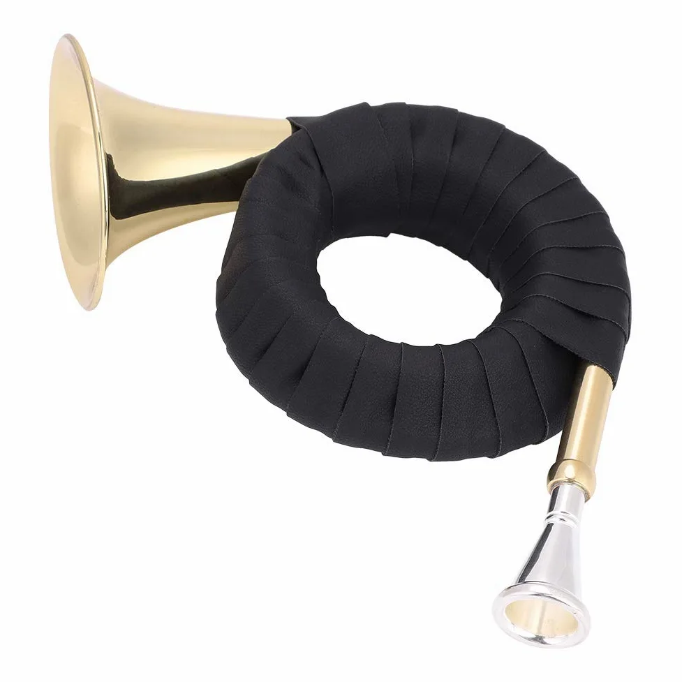 Aramox Mini Corno in Ottone, Strumento Musicale Professionale Dal Design Accattivante e Lavorazione Squisita, Comoda Impugnatura in PU, per Amanti e Studenti di Musica
