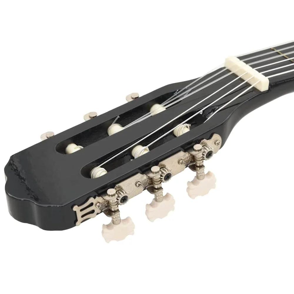 Chitarra western Cutaway nera 4/4 39" con equalizzatore a 4 bande e 6 corde in nylon, chitarra acustica in legno di tiglio per principianti, insegnamento, esercizio, palco e amplificatore