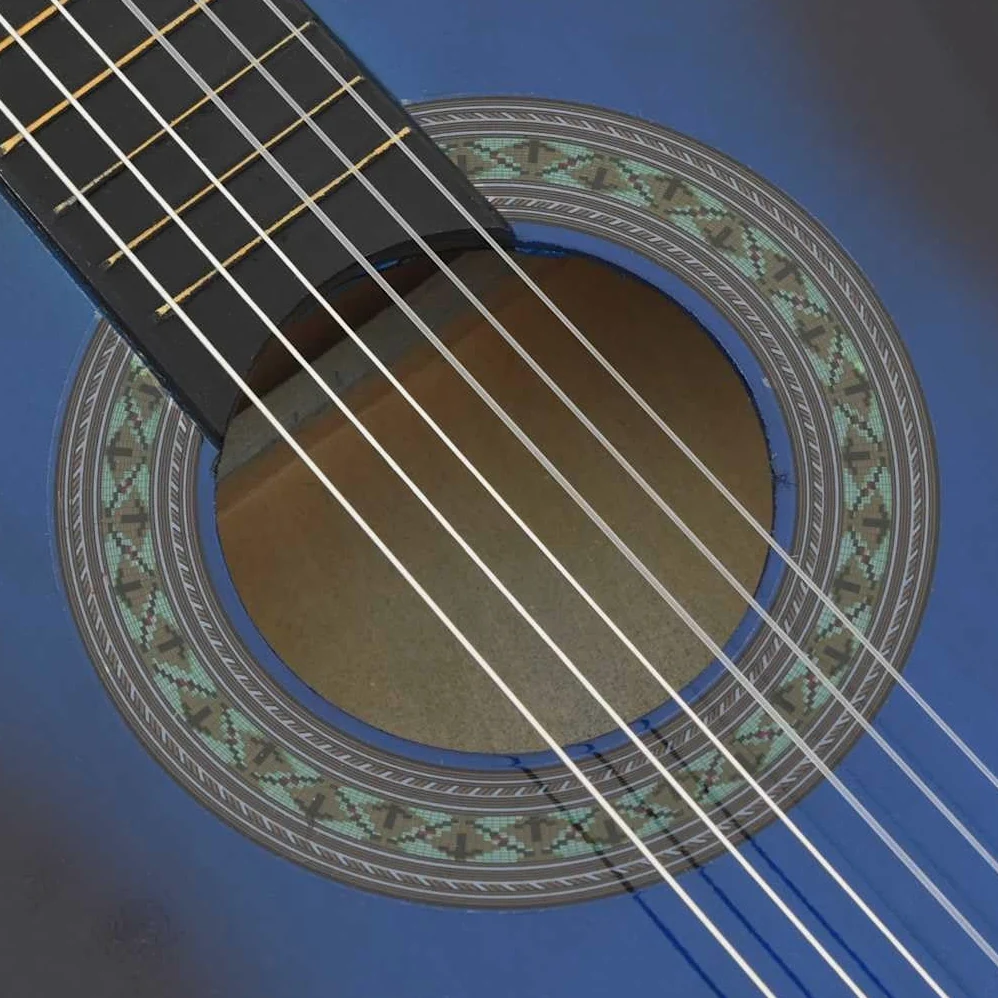 Set Chitarra Classica 8 pz per Principianti Blu 3/4 36", Arte e Svago,Strumenti Musicali,Strumenti a Corda,Chitarre, 2.25kg-70117