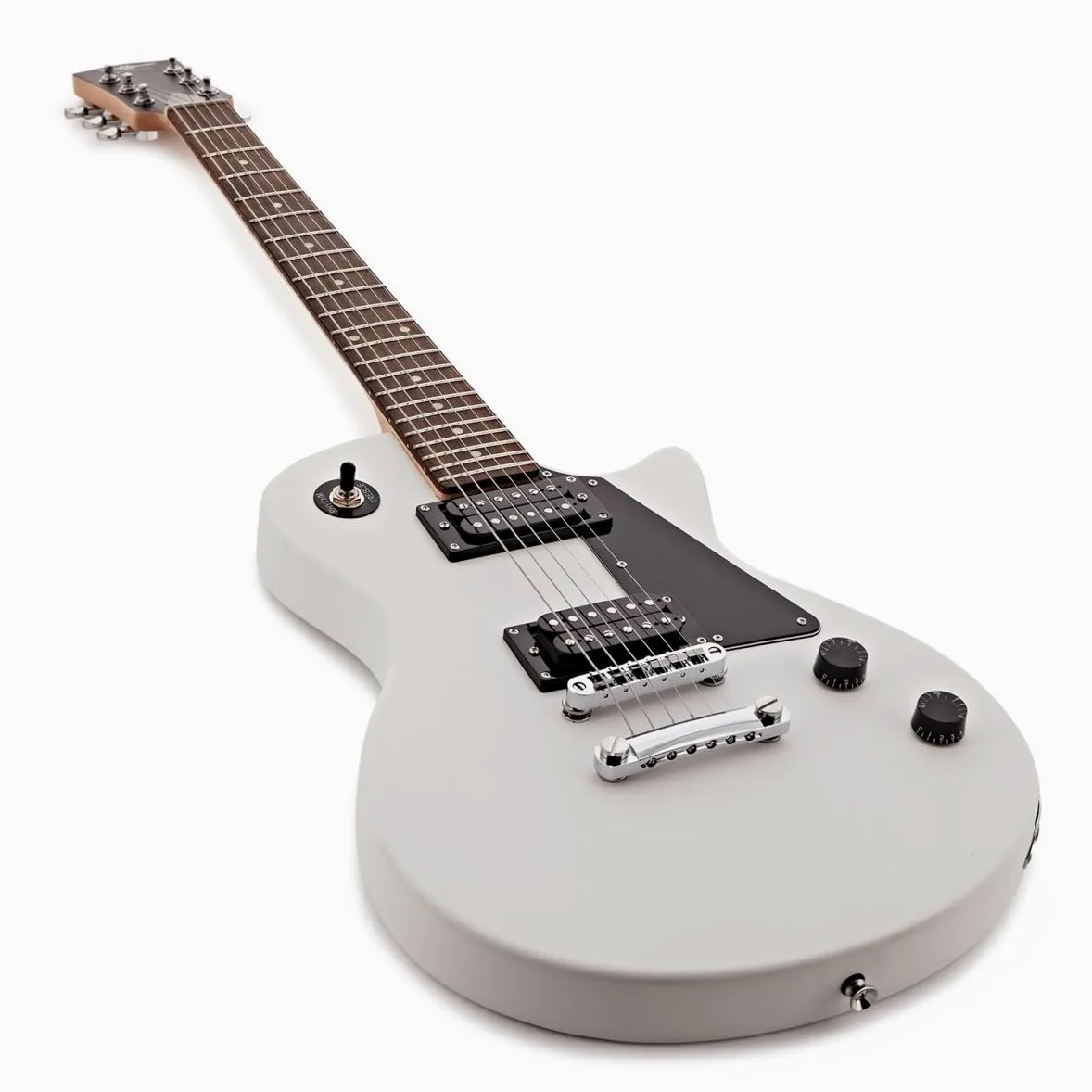 Chitarra Elettrica New Jersey Bianca, Ampli 10W e Accessori | Tutto ciò che Serve a un Chitarrista in Erba, Ampli Portatile con EQ 2 Bande e Uscita Cuffie, Manico Comodo, Accessori