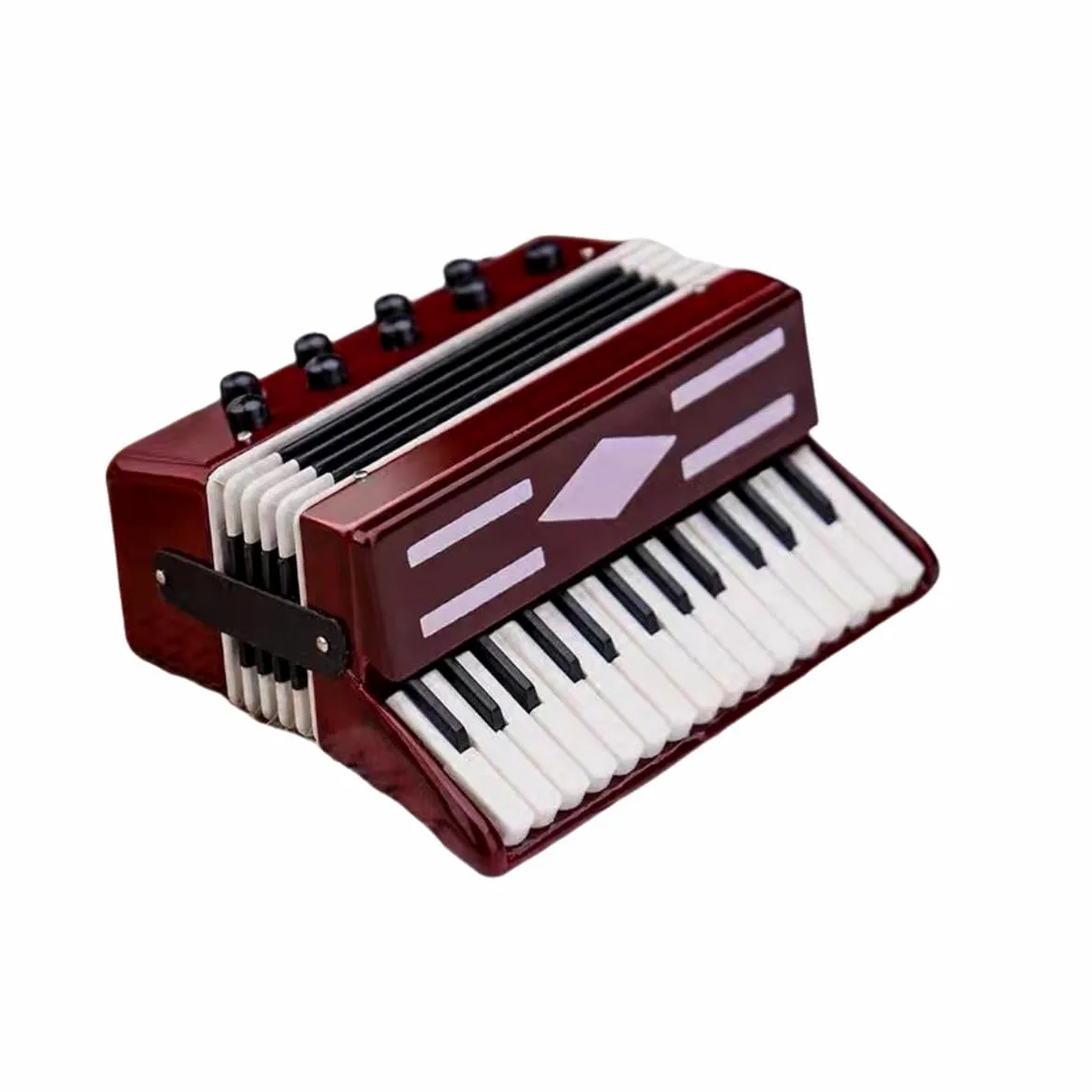 Mini Fisarmonica in Legno, Modello Decorativo 6cm, Fisarmonica Piccola in Confezione Regalo, Ideale Come Gadget Musicale e Fisarmonica Giocattolo (Rosso)