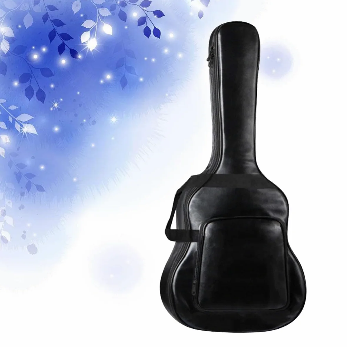 GALPADA Borsa per Chitarra Acustica 40/41 Pollici Pu Nera Doppia Tracolla | Modello Portatile, Design Ergonomico, Tasca Esterna Ampia, Adatta a Esibizioni All'aperto e Training