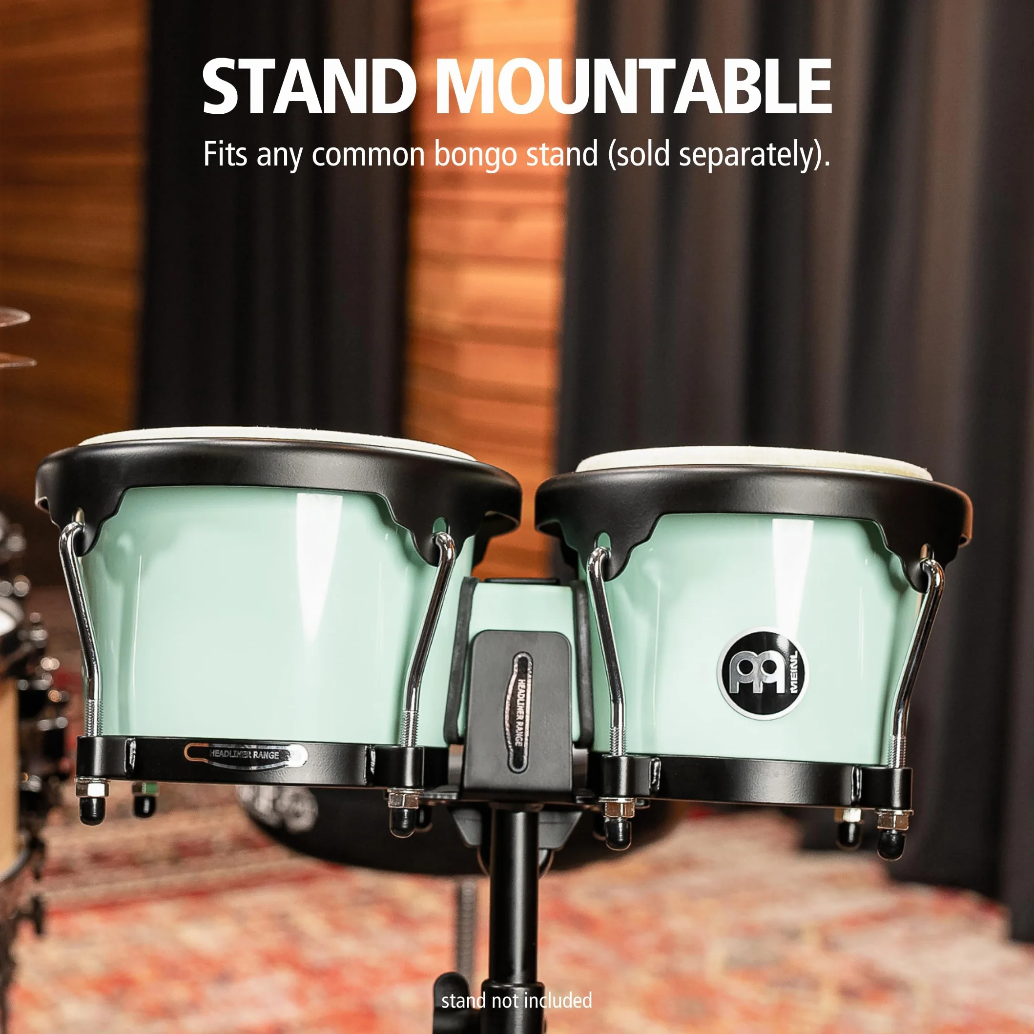 Meinl Percussion Bongos Journey Series - 2 Tamburi a Mano da 6.5 e 7.5 Pollici - Chiave Accordatura Inclusa - Plastica ABS, Light Blue (HB50SF)