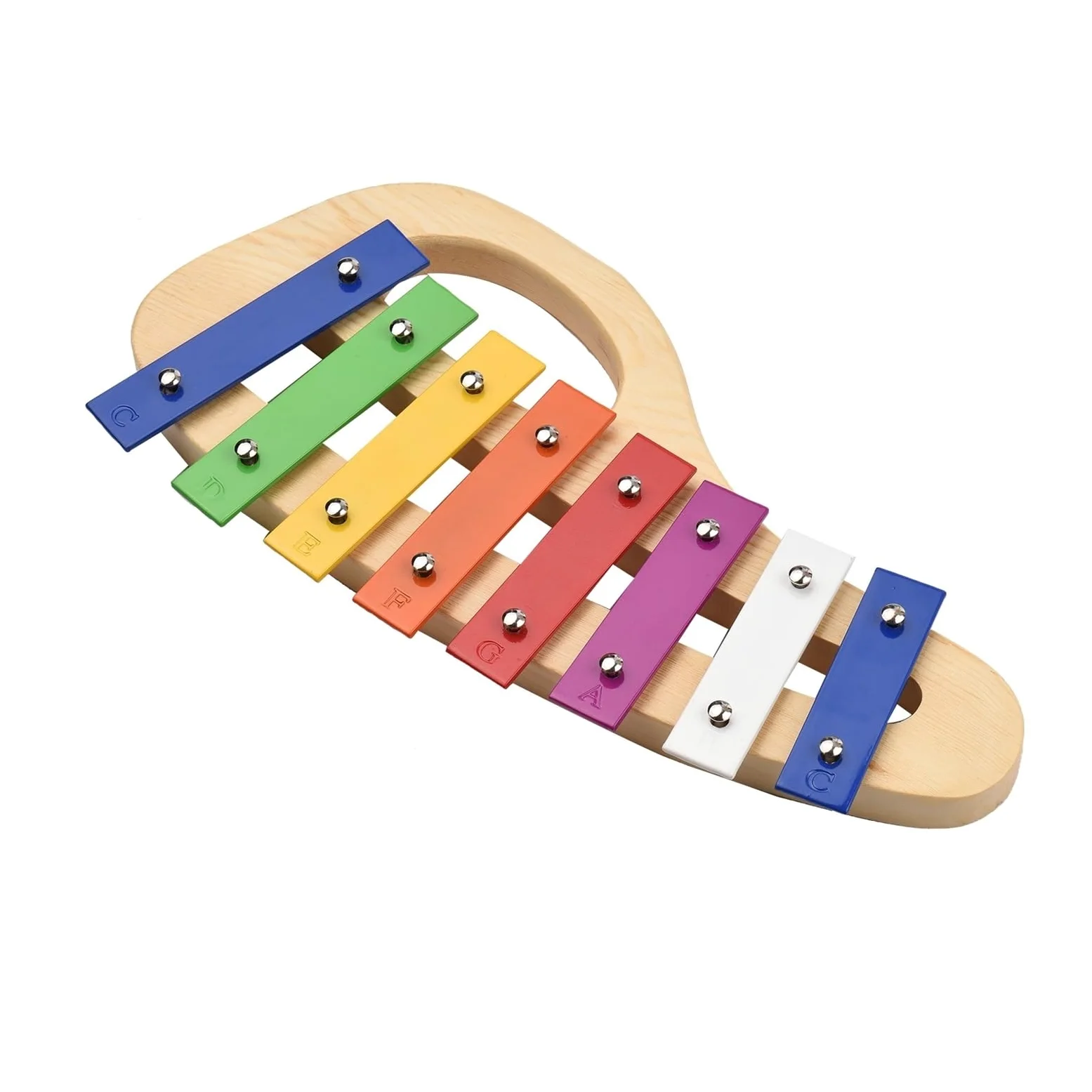 xilofono ​Legno Xilofono in Legno di Pino Glockenspiel A 8 Note Strumento Musicale A Percussione con Piastra in Alluminio Colorato da 3 Mm