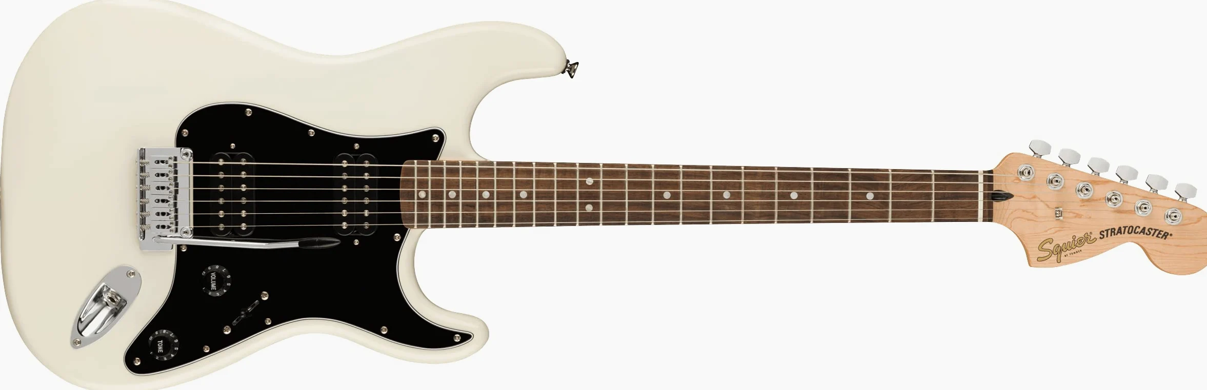 Fender by Squier Affinity Series Stratocaster HH Chitarra Elettrica, Tastiera in Lauro, Battipenna Nero, Olympic White