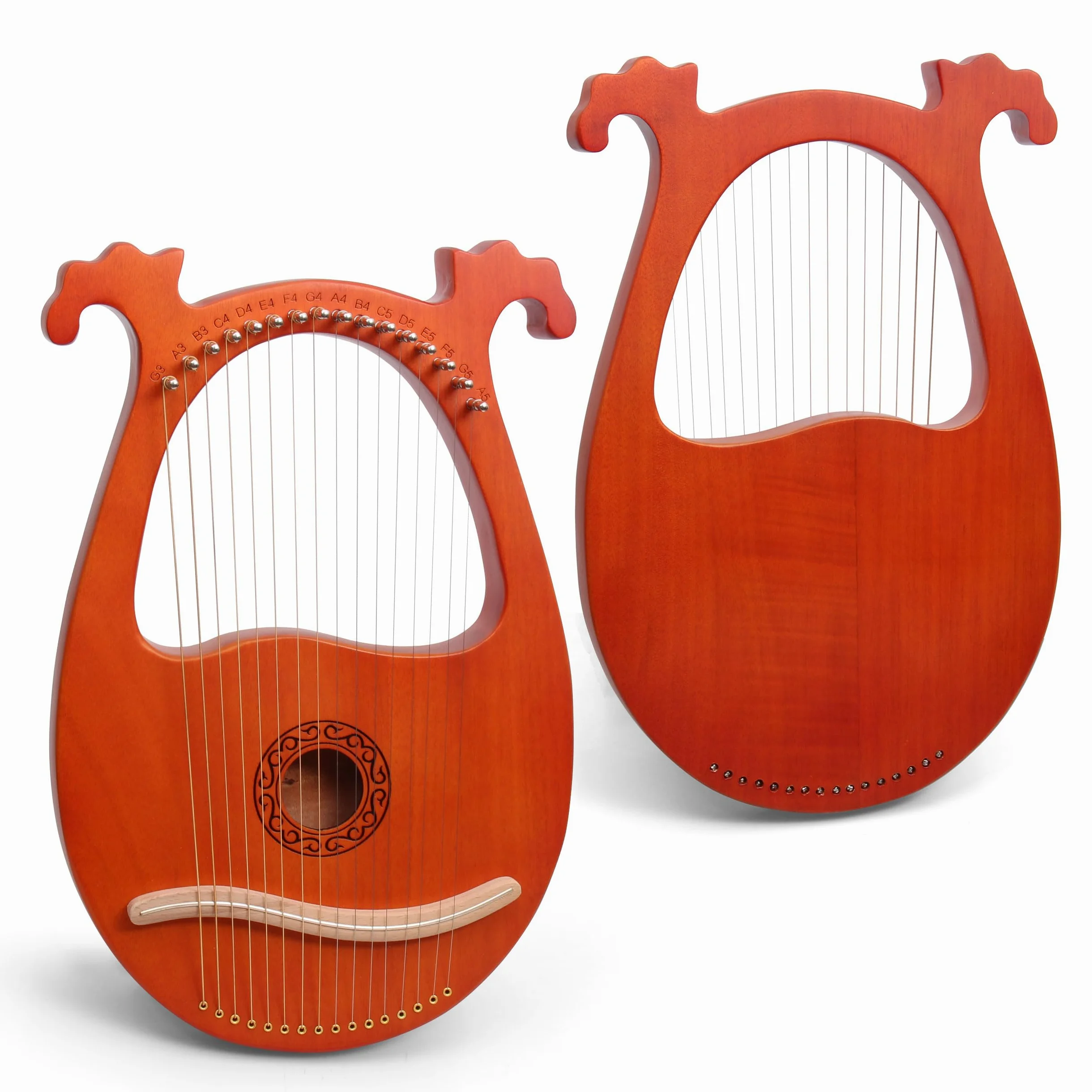 Arpa Lira 16 Corde In Mogano Arpa Piccola Strumento Musicale Lyres Lyre Harp Con Chiave Di Tunning, Tutorial Musicale, Corda di Ricambio, Plettri, Panno di Pulizia, Marrone, Antlered