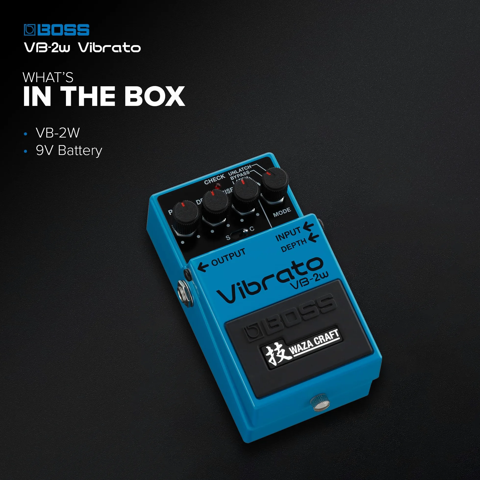 BOSS VB-2W Pedale Vibrato per la Chitarra Elettrica, Espressività "True Vibrato", l'esperienza definitiva del suono BOSS