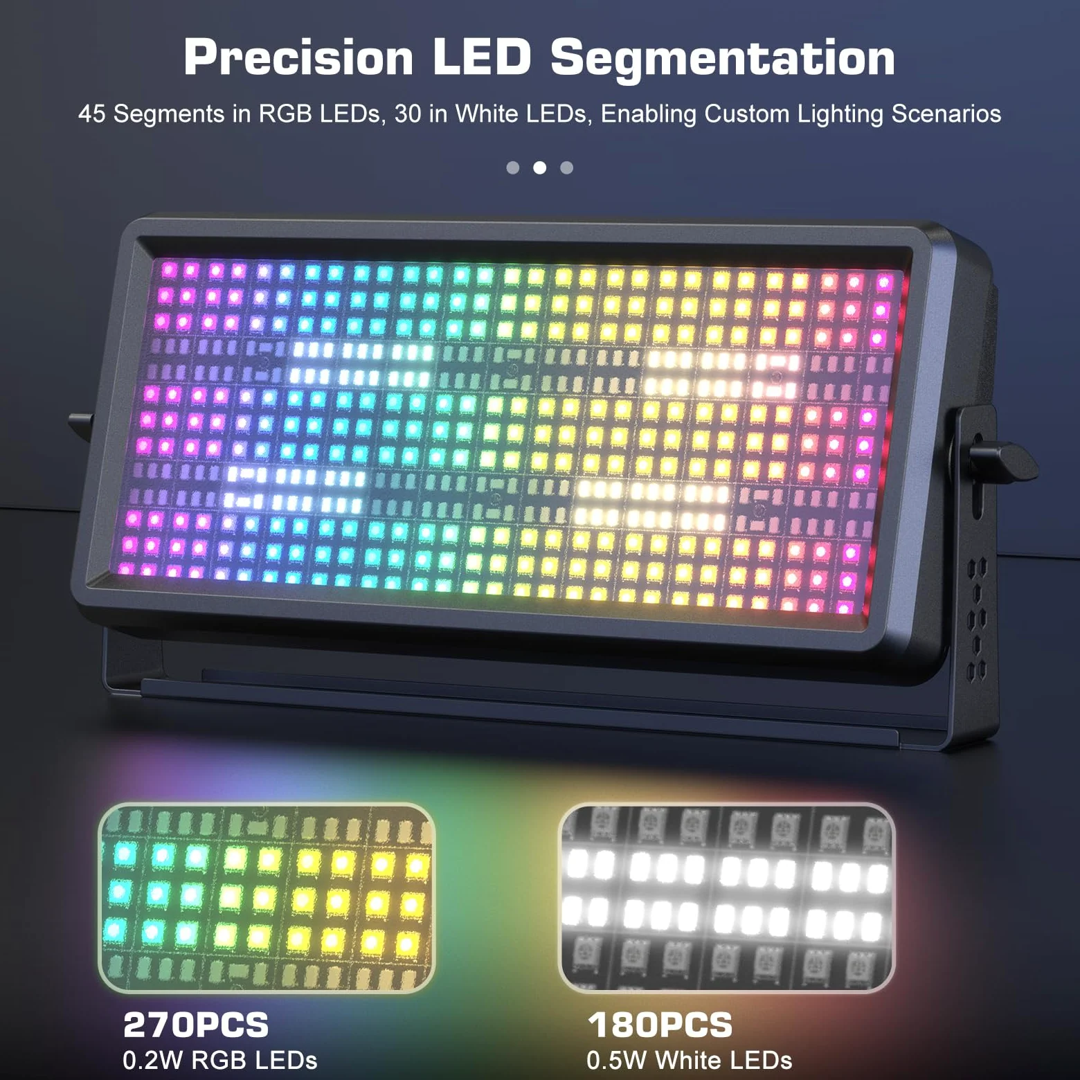 150W Luci Stroboscopica Fulmine con Telecomando, Illuminazione di Sfondo, 270 RGB + 180 Bianco LEDs Effetti Luce, Luce da Palcoscenico per Feste DJ Bar Spettacoli Teatrali Discoteca, 4 pezzo