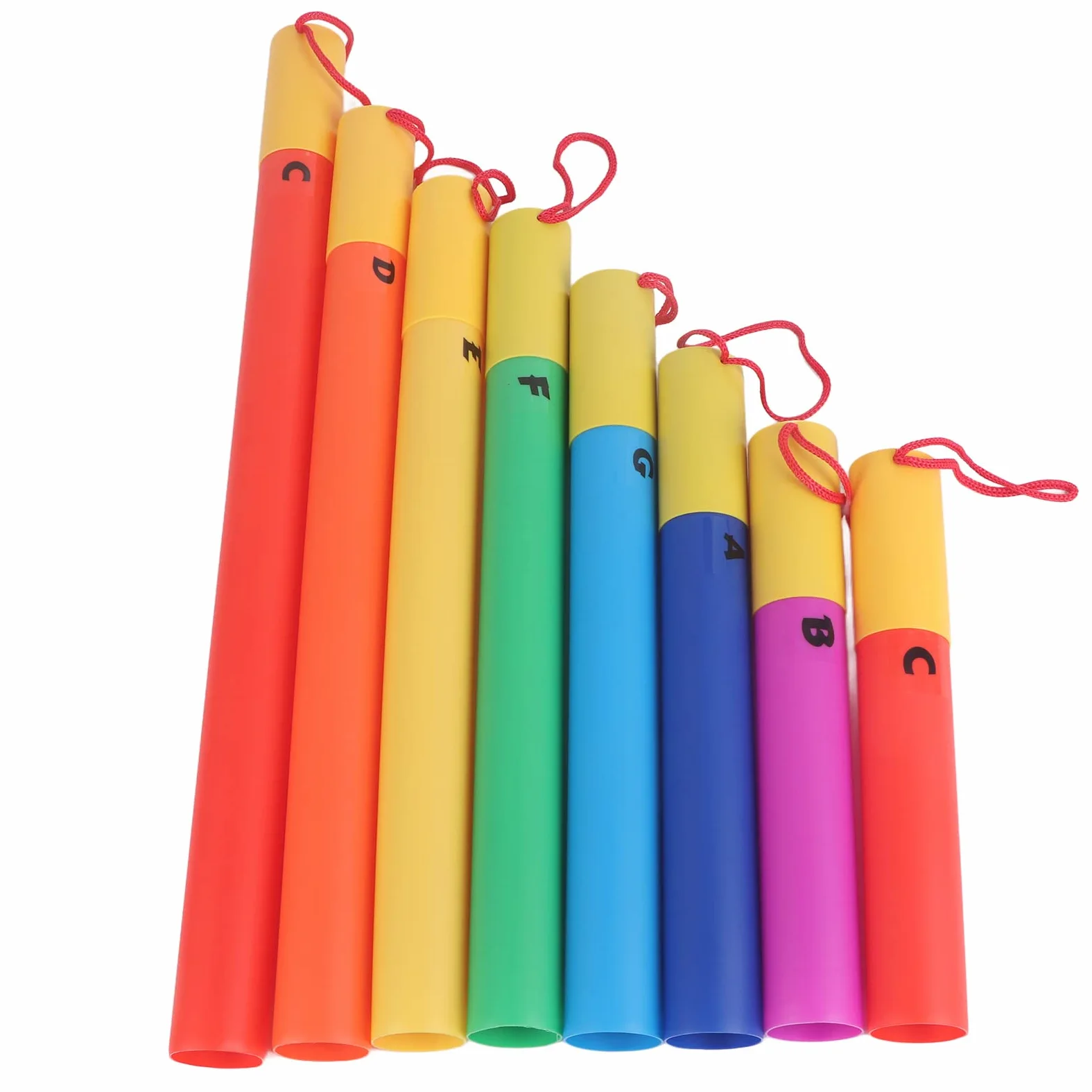 Alomejor Tubi Sonori Orff, Kit di Strumenti a Percussione in Plastica da 8 Pezzi con Tubi di Ottava Colorata per Giocattoli Musicali e Strumenti Educativi per Bambini