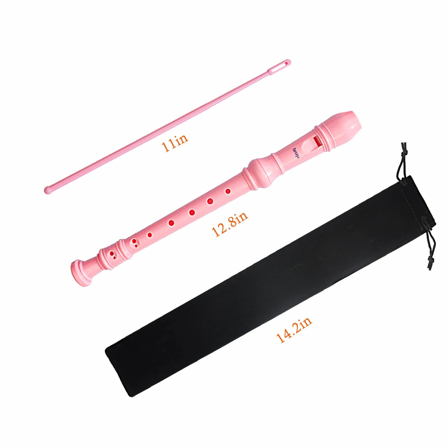 Flauto dolce soprano a 8 fori in stile tedesco, per bambini, studenti, principianti, in stile tedesco, con custodia per riporre le canne pulite, 2 pezzi (rosa + azzurro)