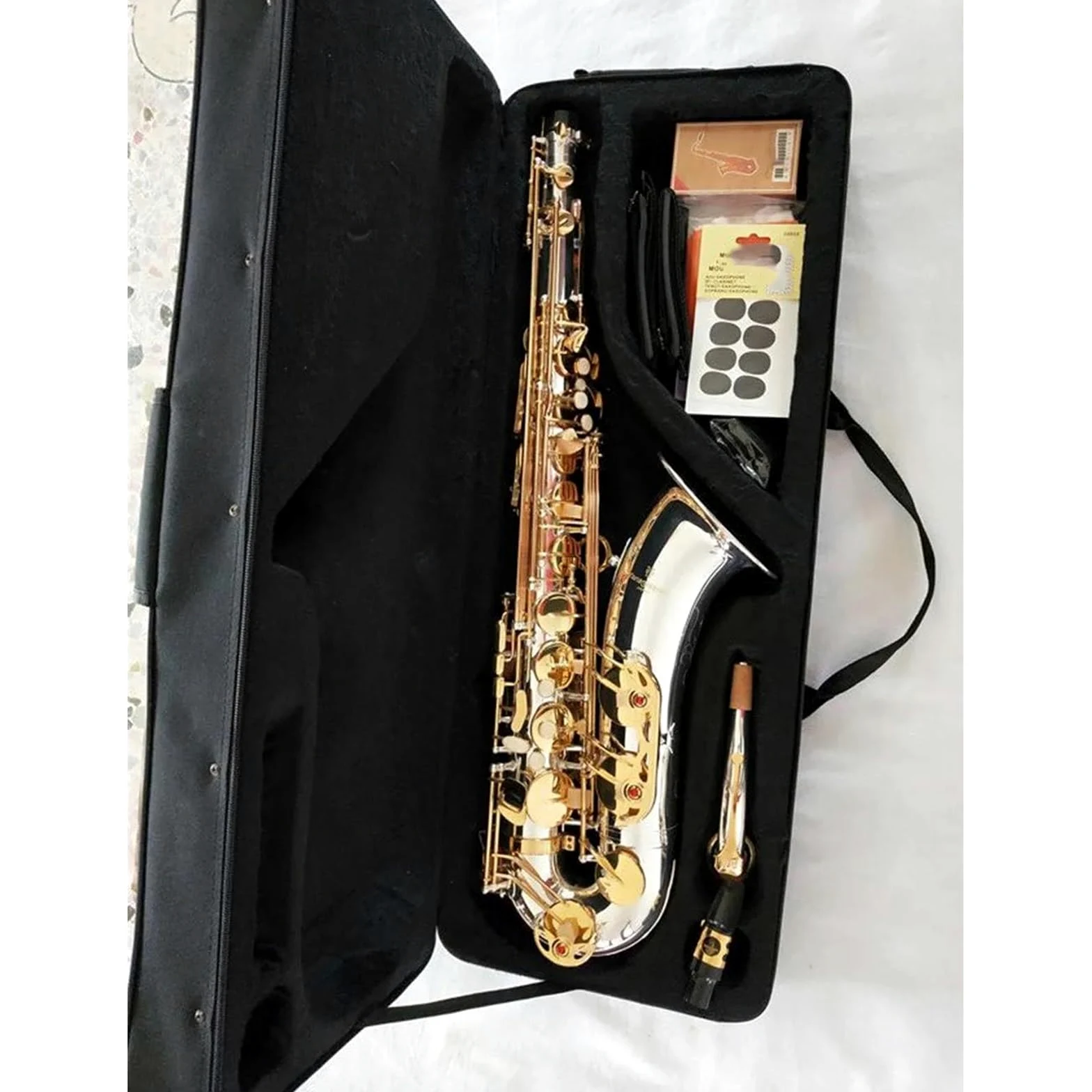 Sassofono Tenore Placcato In Argento Con Chiave In Oro Professionale Super Play Sax Con Custodia