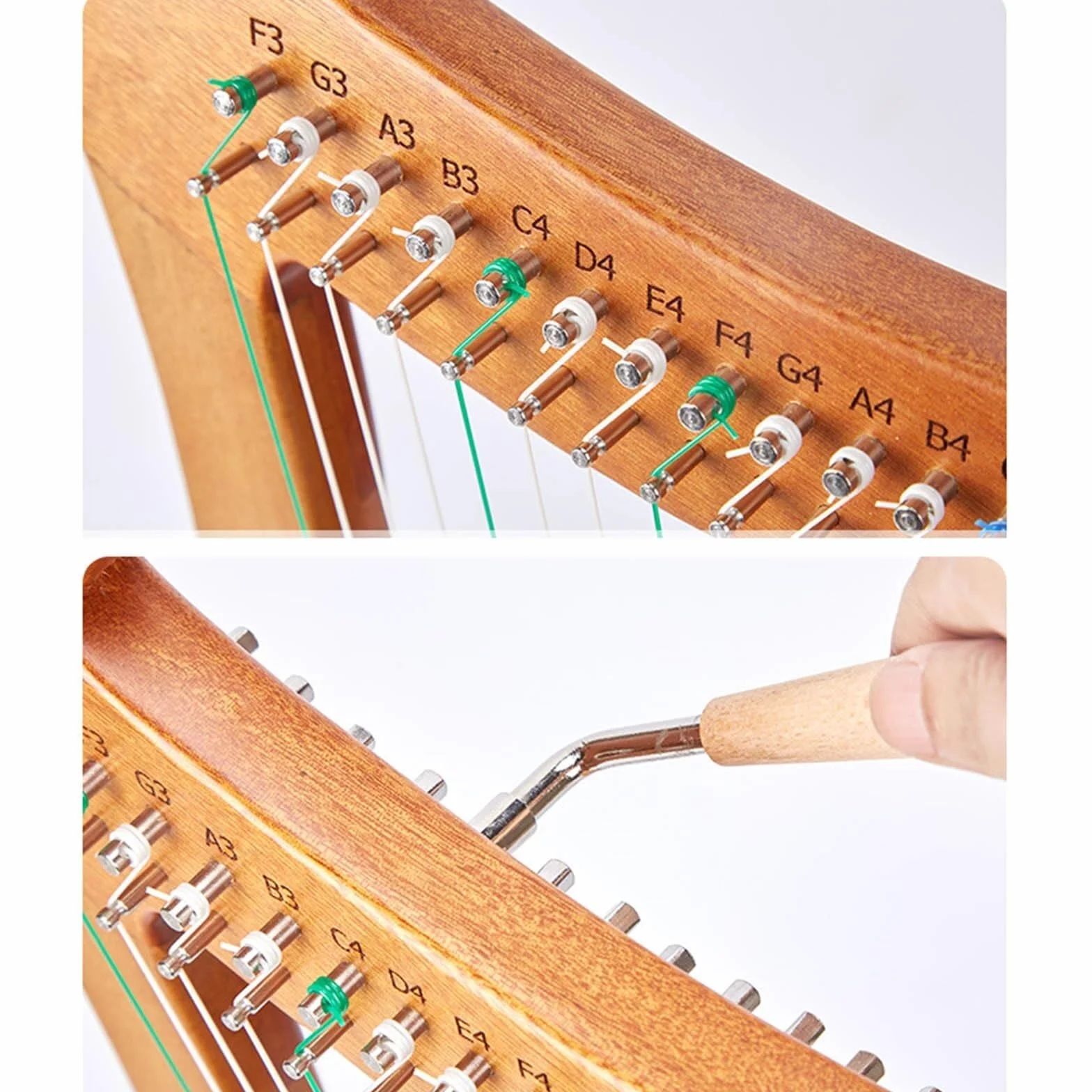 Arpa celtica irlandese, 19 corde, in legno di mogano, 3 fori per suono, con chiave per accordatura e borsa, per una ricca risonanza, per adulti principianti e giocatori professionisti