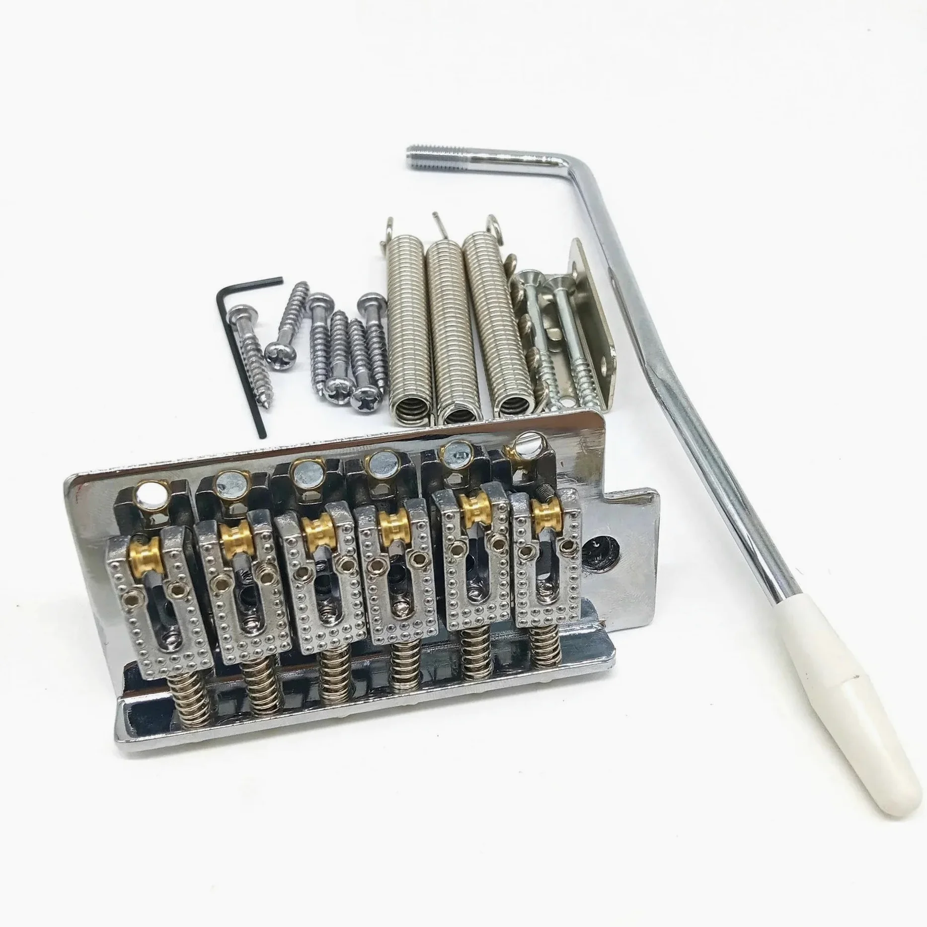Set Ponti Per Chitarra Ponte tremolo a sella piatta a 6 corde per chitarra elettrica FD ST Ricambi e accessori Oro Argento Nero(Silver)