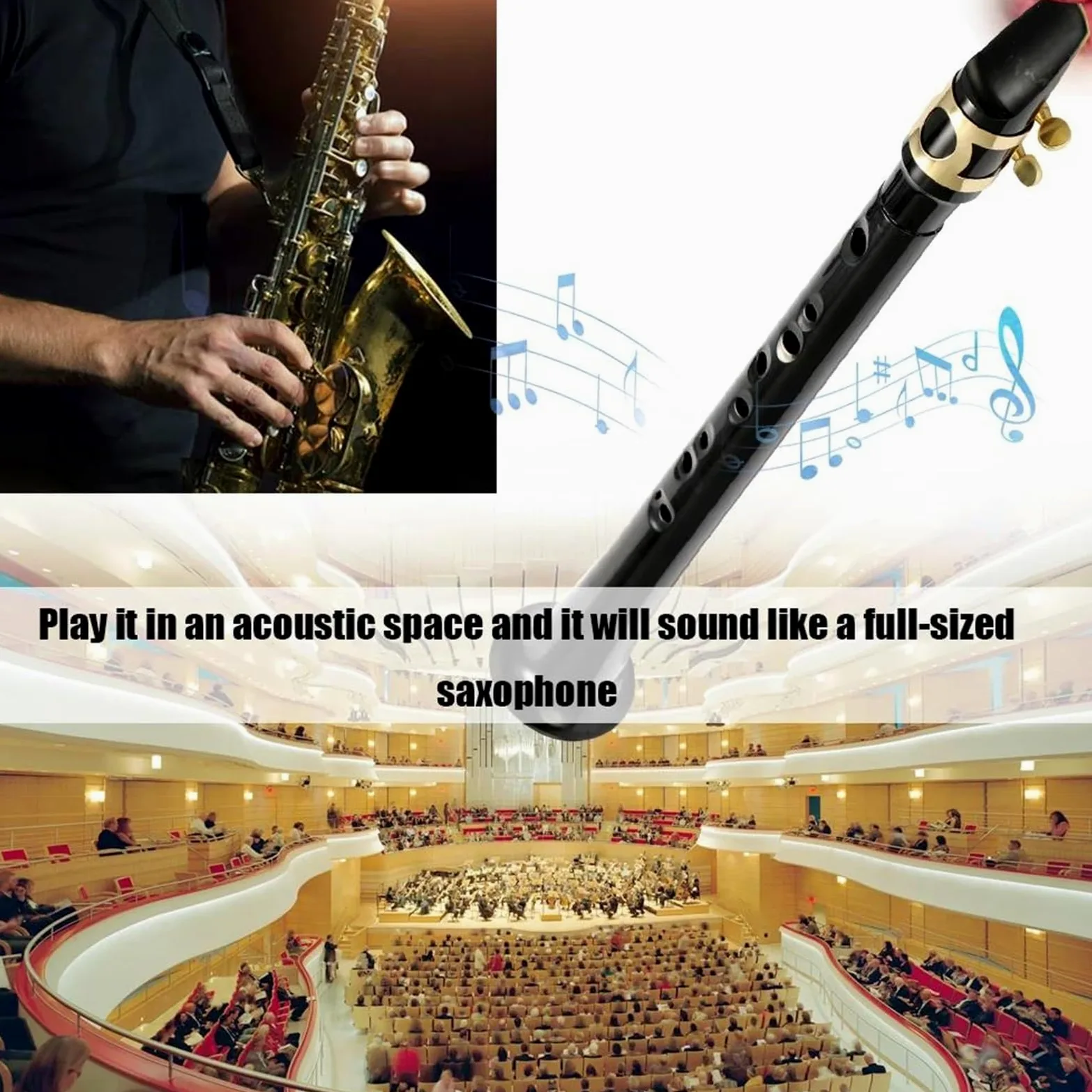 Mini sassofono portatile in Do con custodia per il trasporto strumento a fiato Kit Sassofono