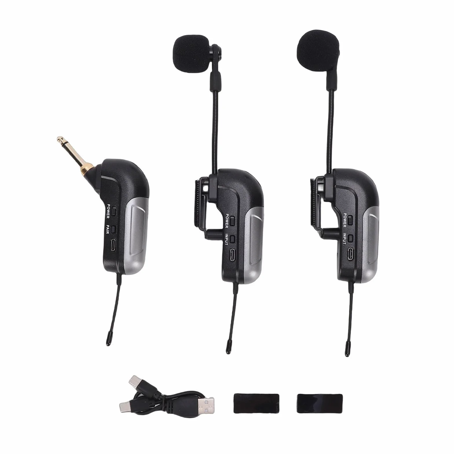 Microfono per Fisarmonica Wireless UHF, Pickup a 360 Gradi Suono Chiaro 30 M di Lunga Portata 6 Ore di Durata della Batteria, con Ricevitore, per Spettacoli Dal, Concerti Dal