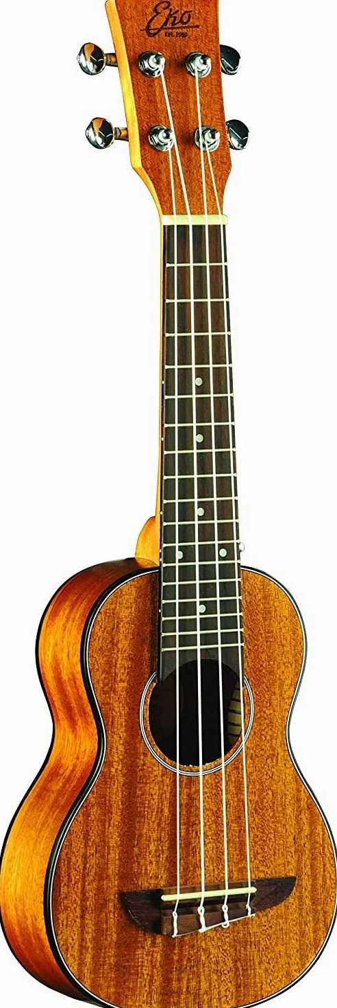 EKO GUITARS | Uku Duo Ukulele Soprano in Tiglio Naturale con Borsa Inclusa; Leggero e Compatto; Suono Chiaro e Brillante; Perfetto per lo Studio, il Tempo Libero e l’Intrattenimento