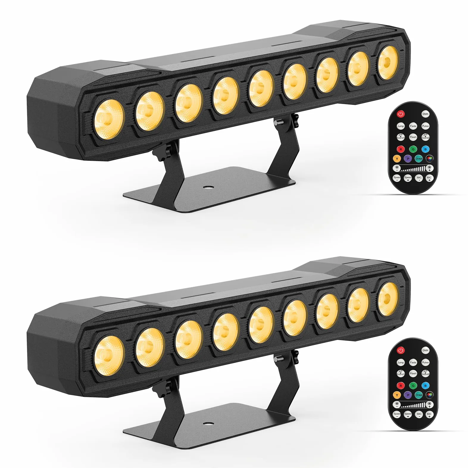 Barra Luminosa LED 60W Wallwasher Illuminazione di Scena Effetti, 9 RGBW LED con Telecomando Luce di Partito Angolo del Fascio 35° Stroboscopio DMX512 per Matrimoni Esterni Discoteca Natale DJ 2PCS