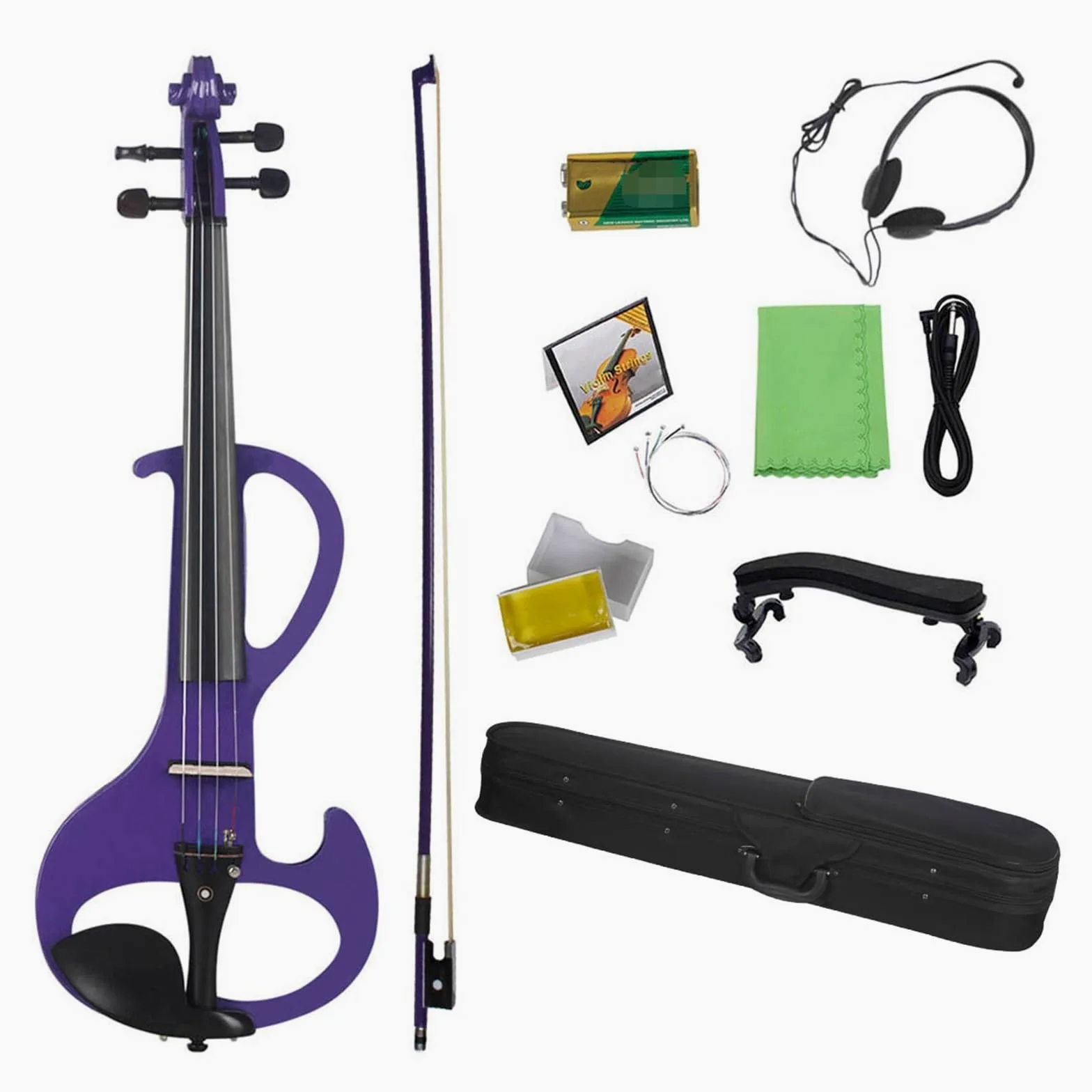 Violino Set Violino Elettronico 4/4 per Principianti Adulti per Suonare Strumenti A Corda Opzionali Violino Elettronico (Color : Purple)