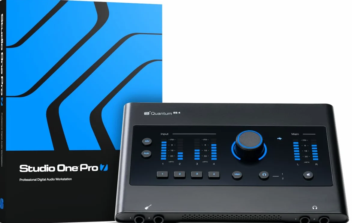 PreSonus Quantum ES 4 – Interfaccia Audio USB-C, Registrazione, Studio, DAW, Qualità Sonora Professionale, Senza Latenza, Compatta, Ideale per Produzione Musicale e Streaming (2x2, 24-bit / 192 kHz)