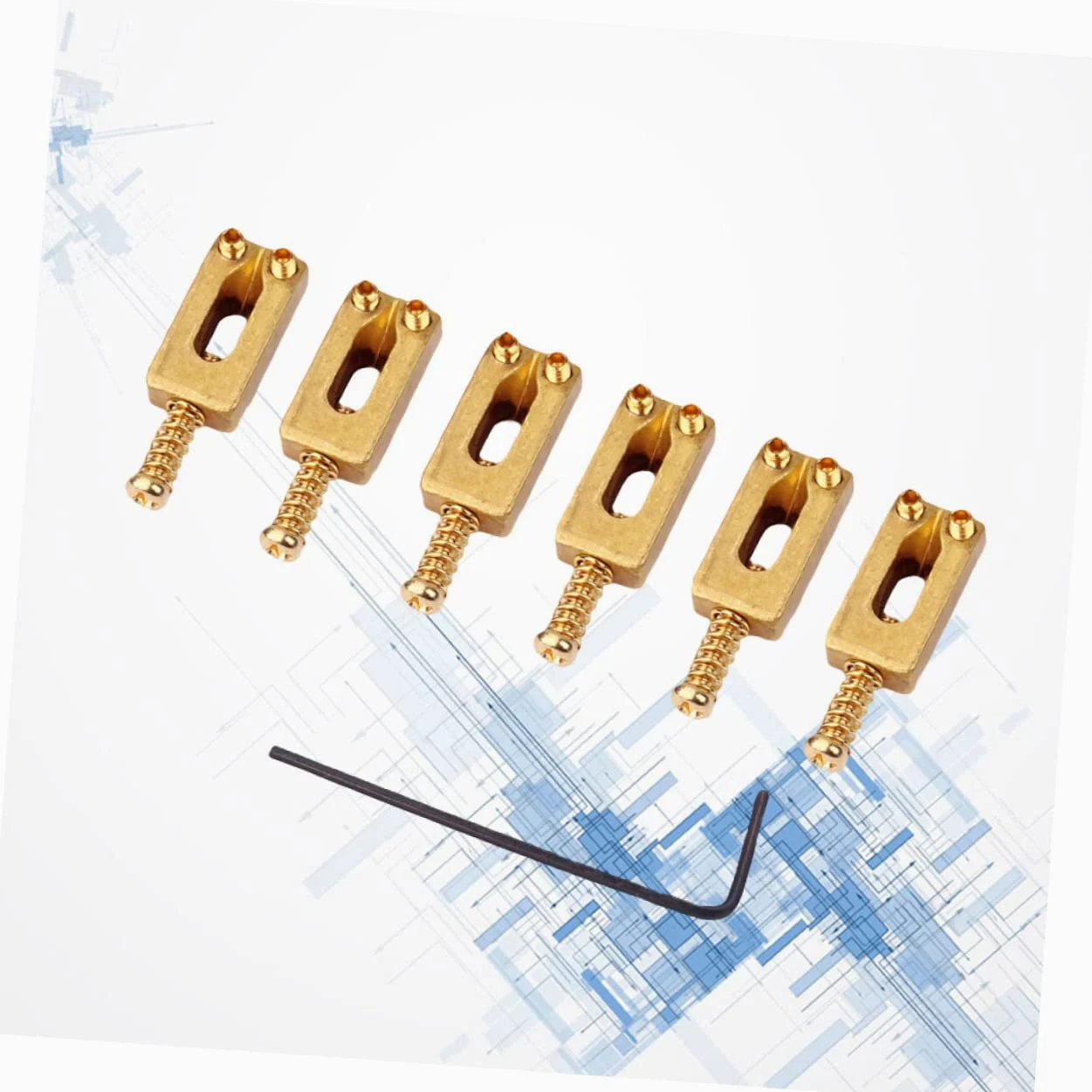 Toyvian 18pezzi Selle Per Ponte Ottone Compensate Con Chiave Per Chitarra Elettrica Intonazione e Maggiore Sustain