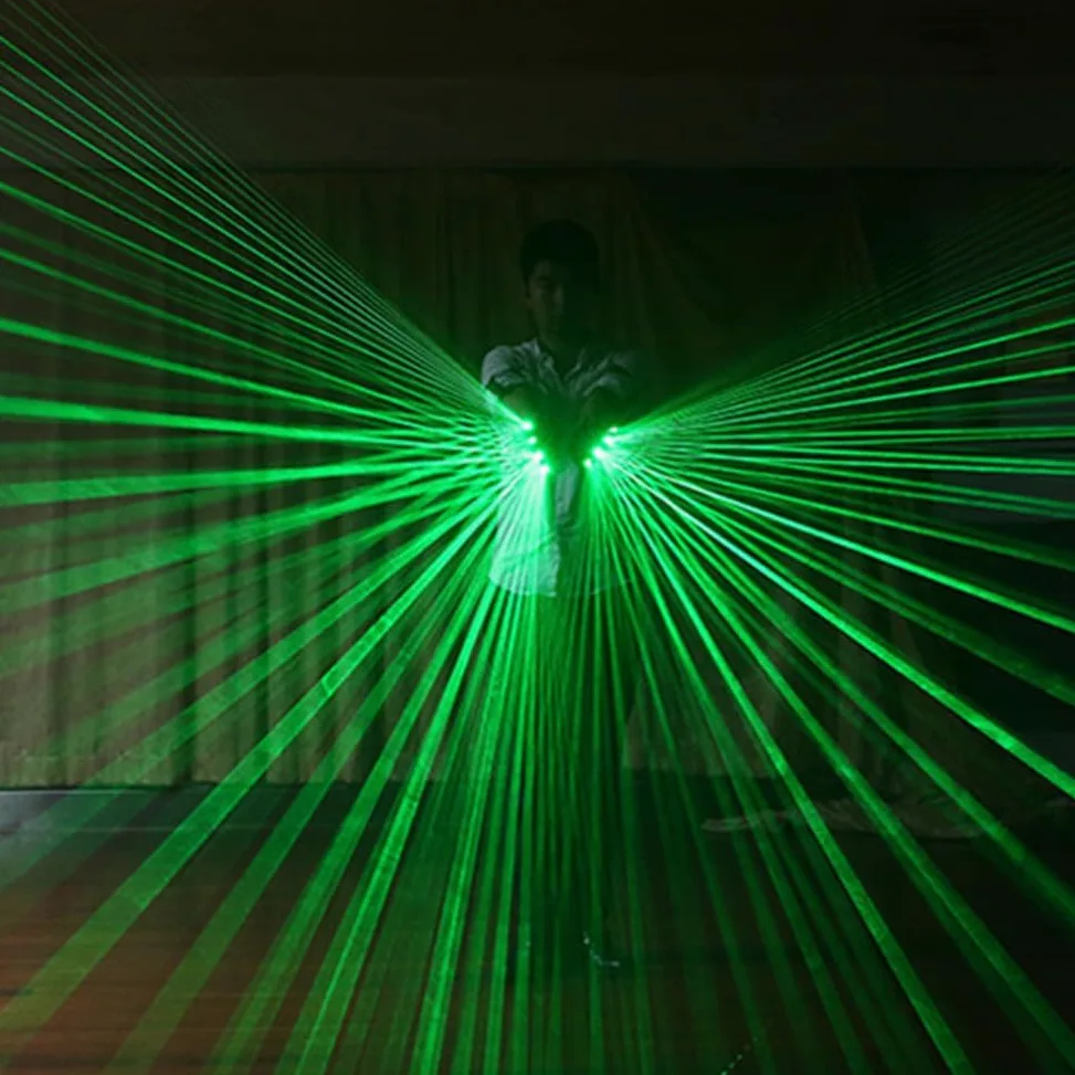 Guanti Lampeggianti a LED, Guanti Luminosi Con Fascio Singolo, Accessori Per Spettacoli Teatrali, Con 4 Lampade, Ricaricabili Per Feste, Discoteca, Club, Spettacoli Di Danza, Night Club, Ballo Di Stra