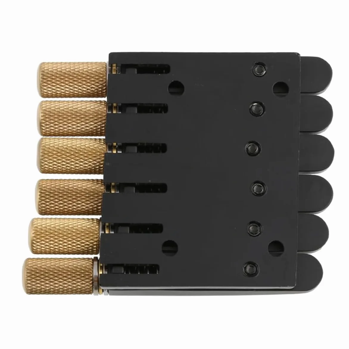 Grobo Cordiera Del Ponte Della Chitarra Elettrica Senza Testa a 6 Corde Da 10,5 Mm, Dispositivo Di Blocco Della Corda Fissa Per Chitarra, Nero