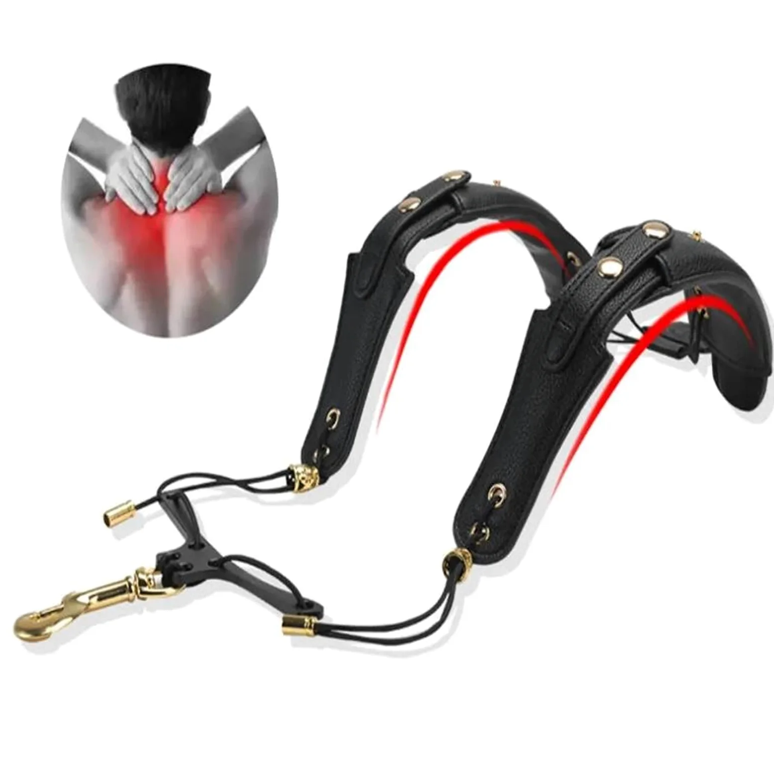 Tracolla Regolabile In Pelle Per Sassofono Saxophone Tenore Cinturino Per Sassofono Contralto Imbottito Senza Stress Sulla Tracolla Principianti accessori per sassofono