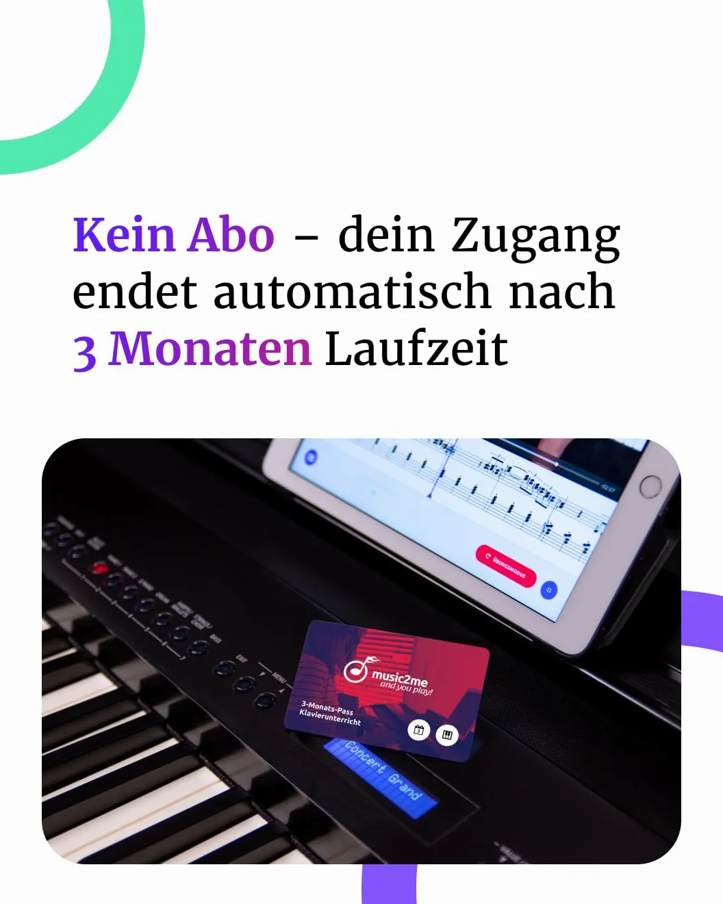 Music2me.de: pianoforte imparare – lezioni di pianoforte online per principianti ed esperti. 3 Monate