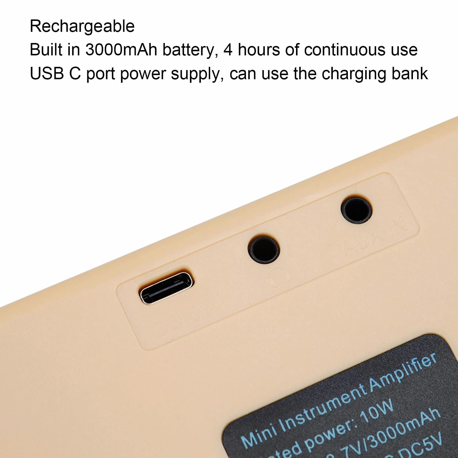 CHICIRIS Mini Amplificatore Elettrico per Esercitazione per Basso Elettrico da 10 W, Altoparlanti Combinati 2x5 W, Dimensioni Compatte, Ingressi BT/AUX