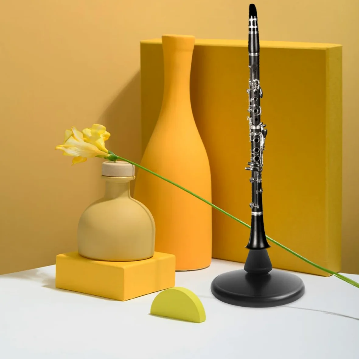 Zerodeko Supporto per Flauto e Clarinetto in Ferro Robusto Porta Flauto Portatile Design Stabile e Bordi Arrotondati Accessorio Pratico per Musicisti e Negozi di Strumenti Musicali