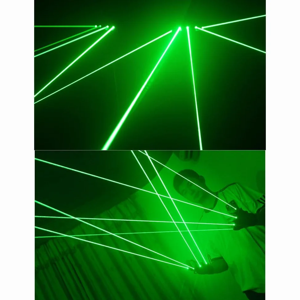 Guanti Lampeggianti a LED, Guanti Luminosi Con Fascio Singolo, Accessori Per Spettacoli Teatrali, Con 4 Lampade, Ricaricabili Per Feste, Discoteca, Club, Spettacoli Di Danza, Night Club, Ballo Di Stra