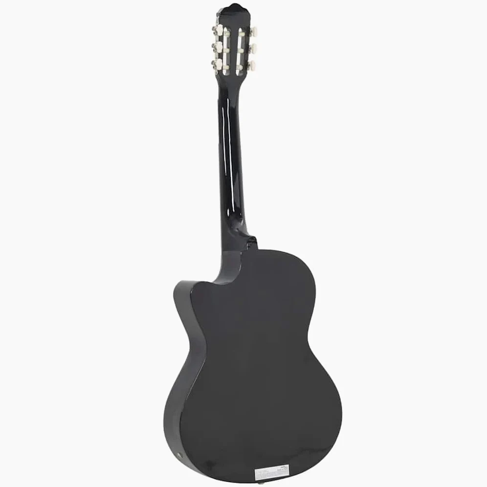 Set di 12 chitarre western con equalizzatore a 6 corde, nero, chitarra acustica Cutaway per principianti, insegnamento, con accordatore, capotasto, plettri, manovella per corde